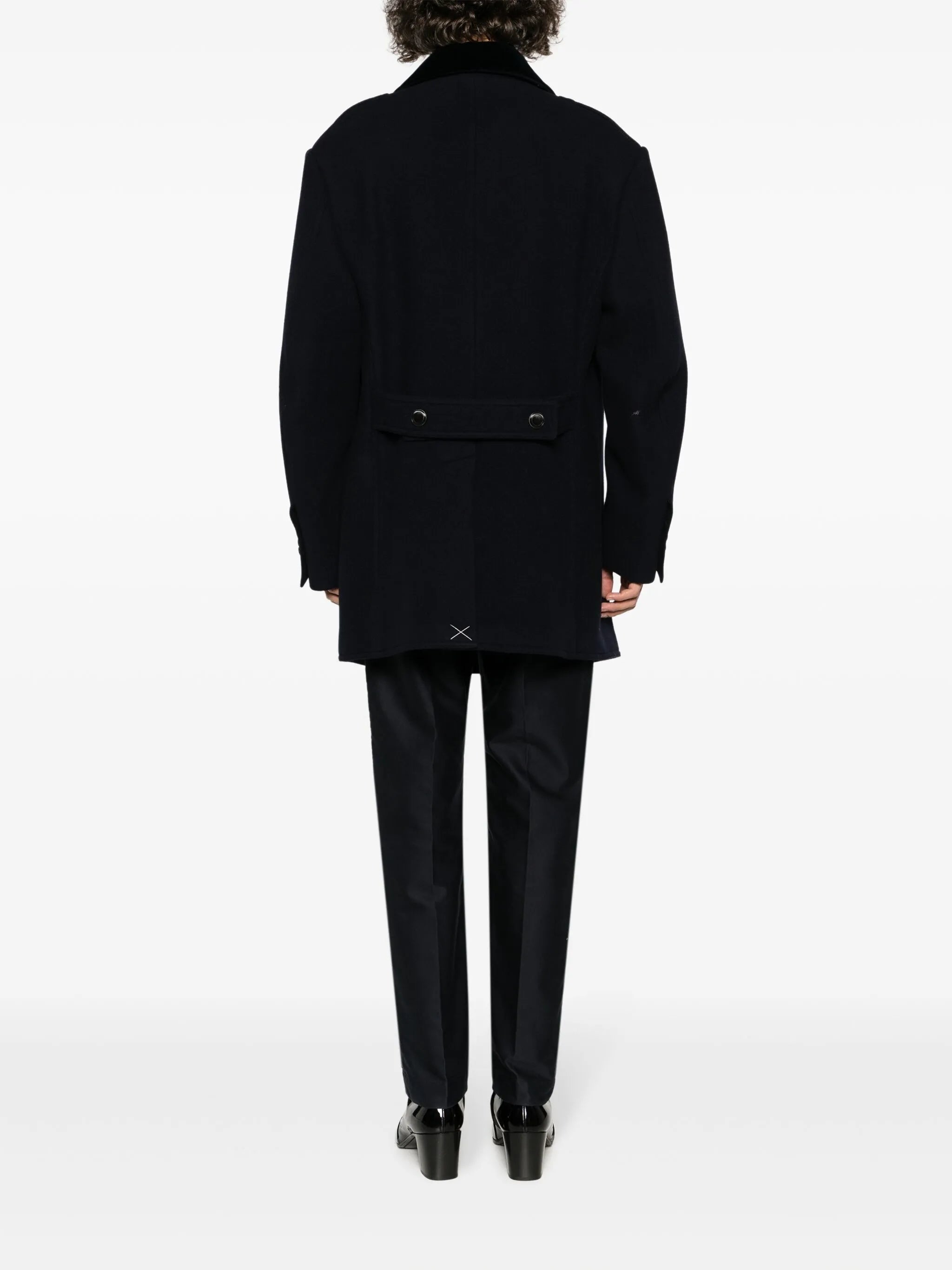 double-breasted wool peacoat