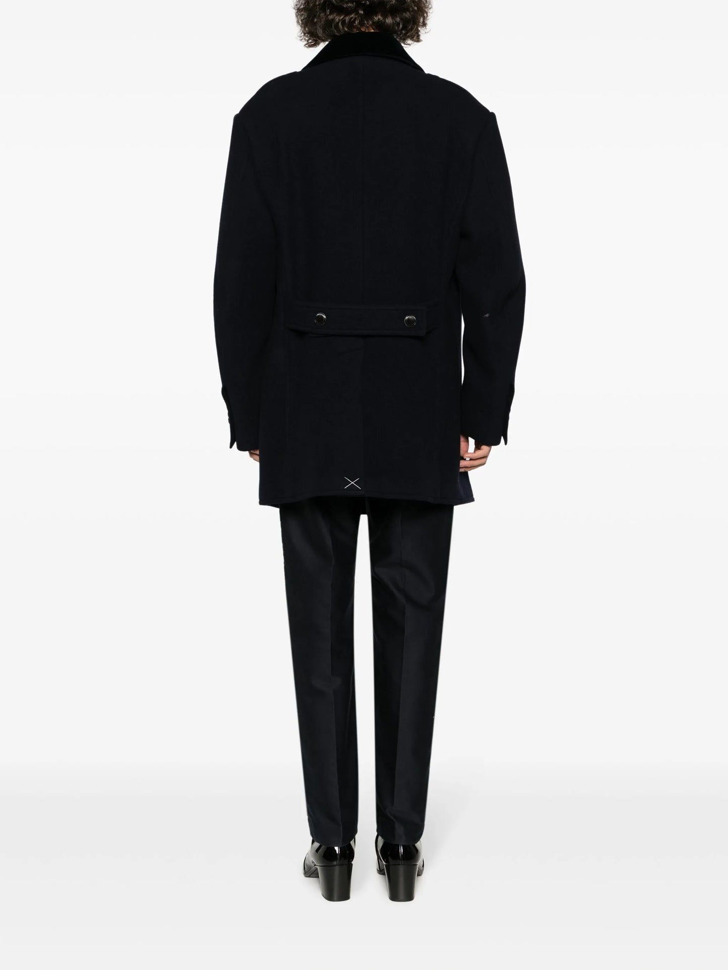 double-breasted wool peacoat