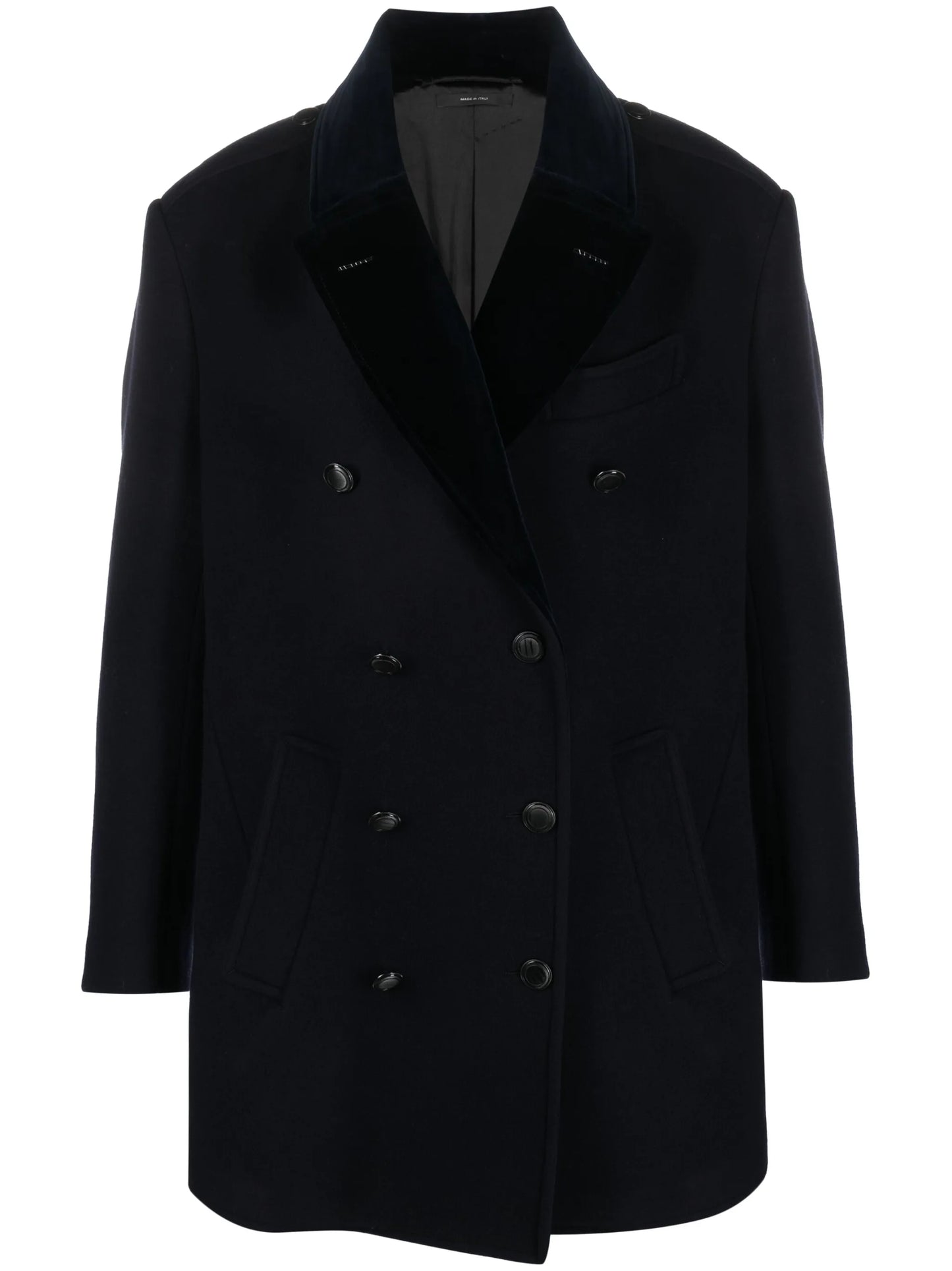 double-breasted wool peacoat