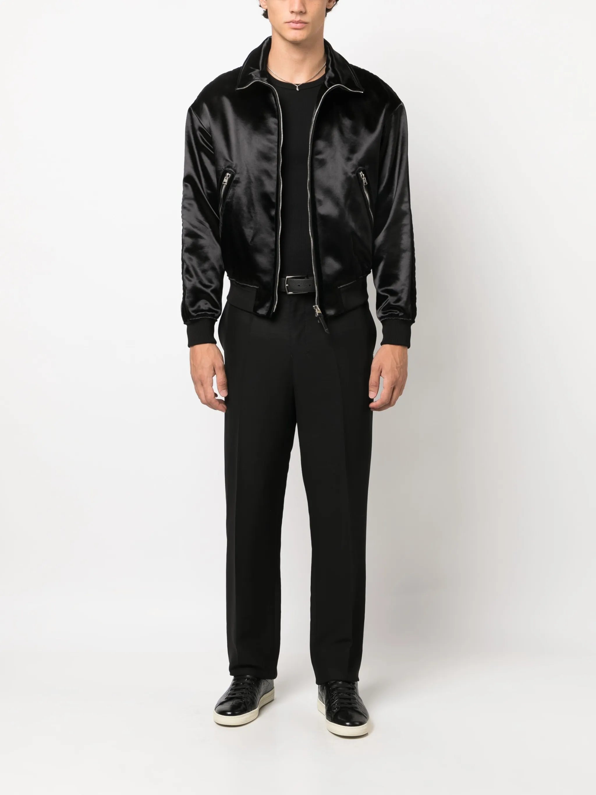 funnel-neck bomber jacket