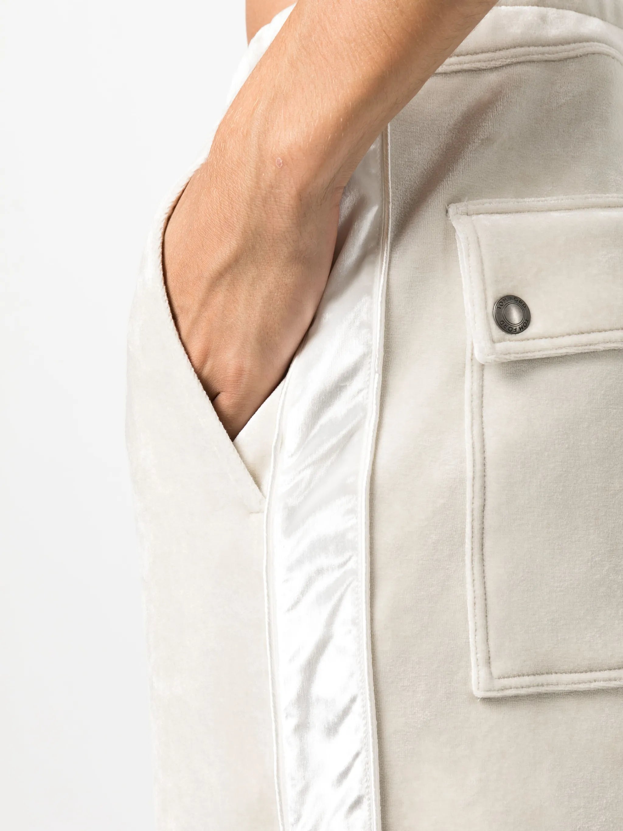 drawstring velour track pants