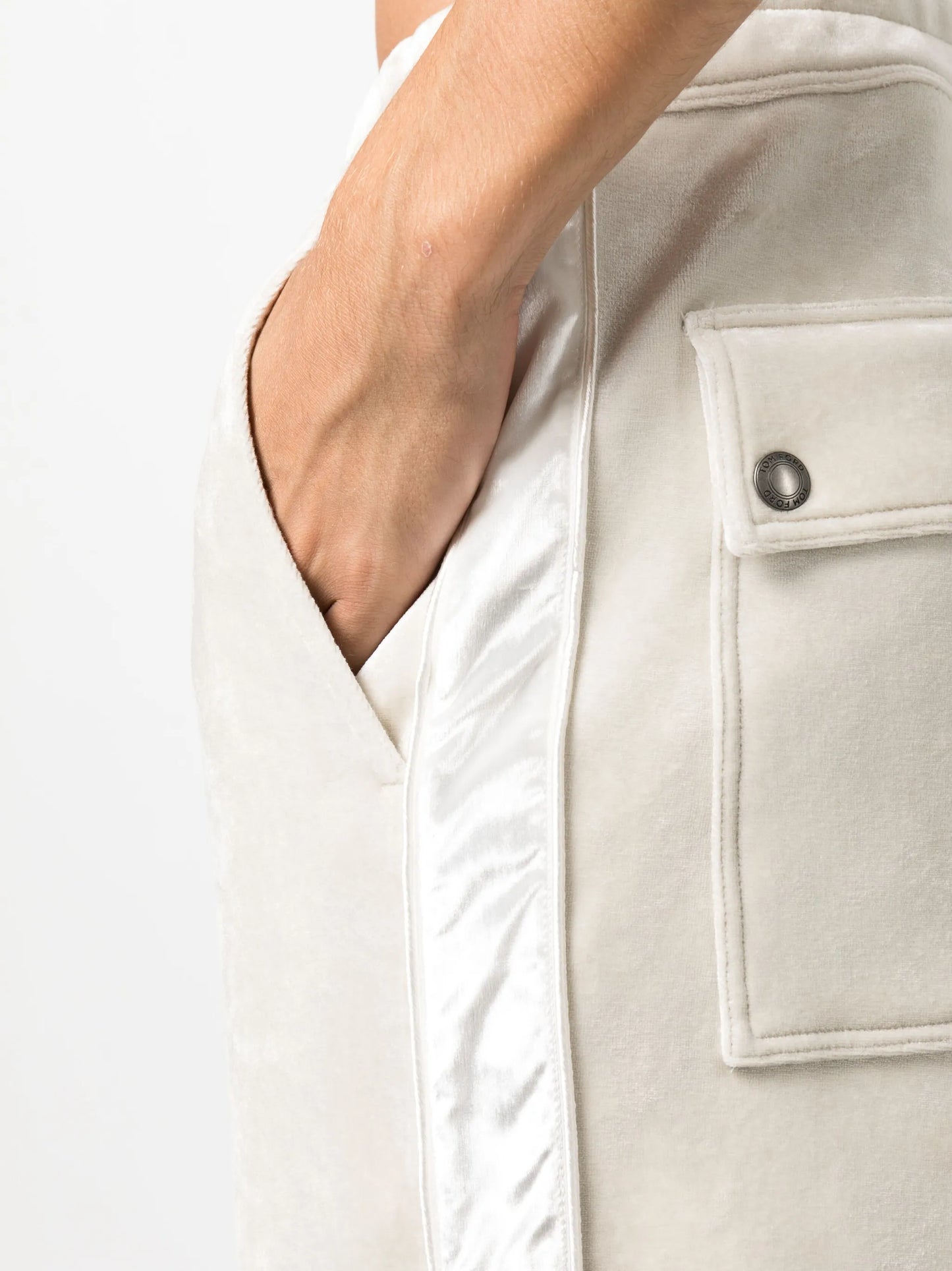 drawstring velour track pants