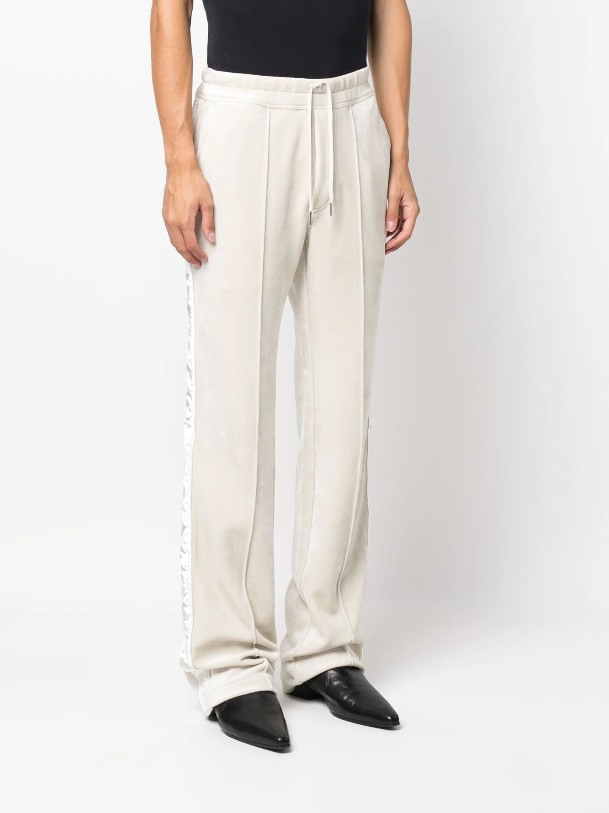 drawstring velour track pants
