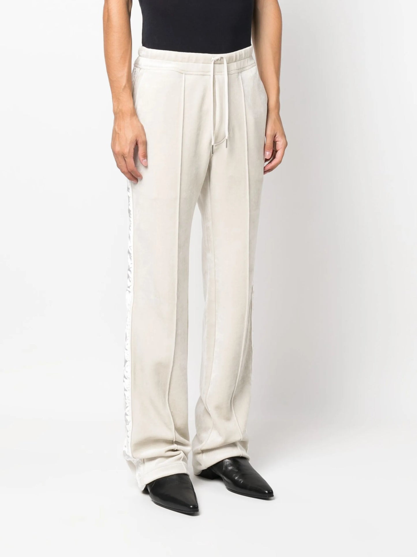 drawstring velour track pants
