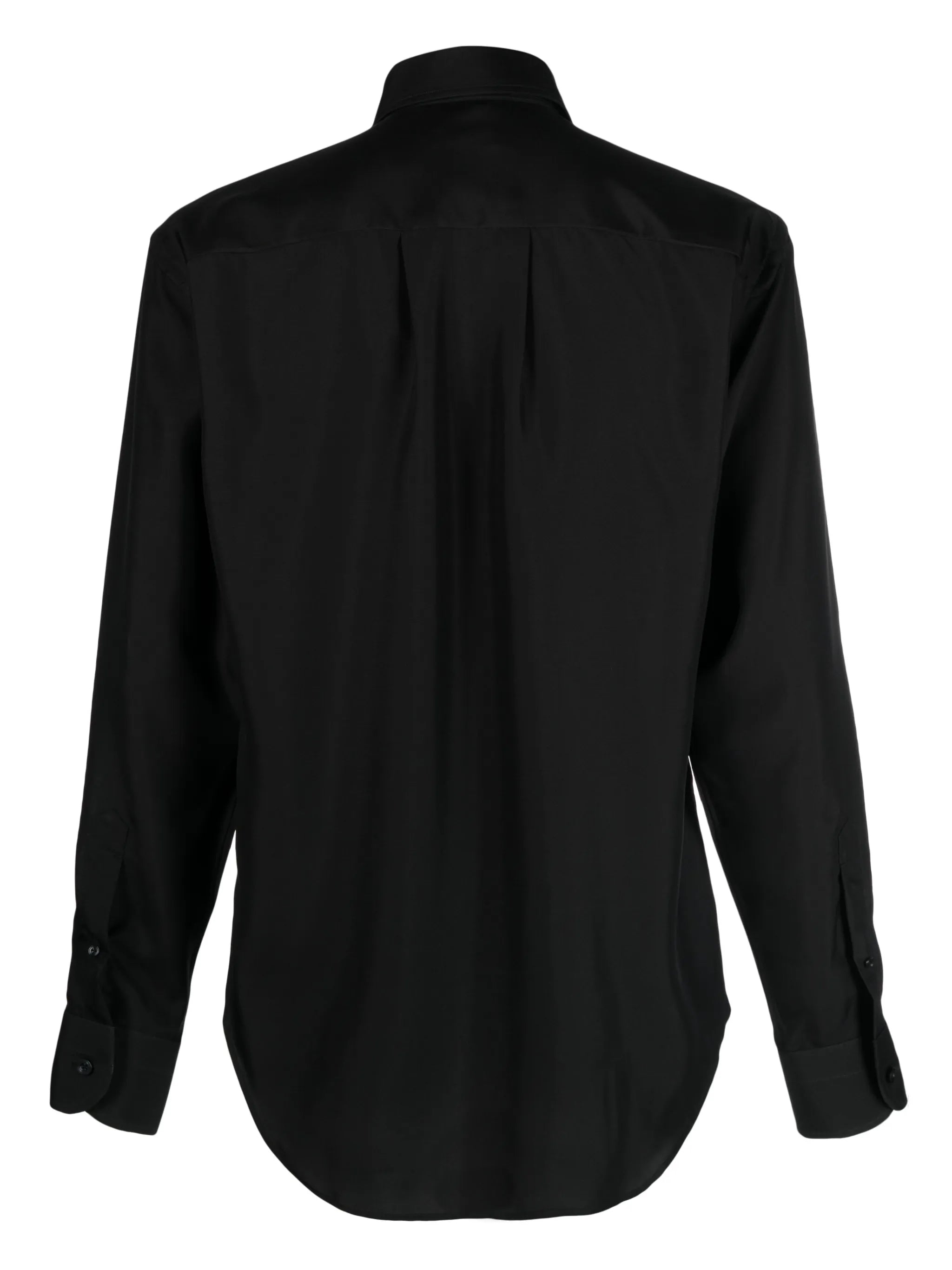 straight-point collar silk shirt