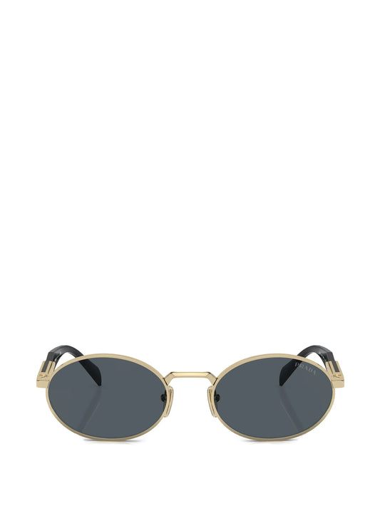 oval-frame tinted sunglasses