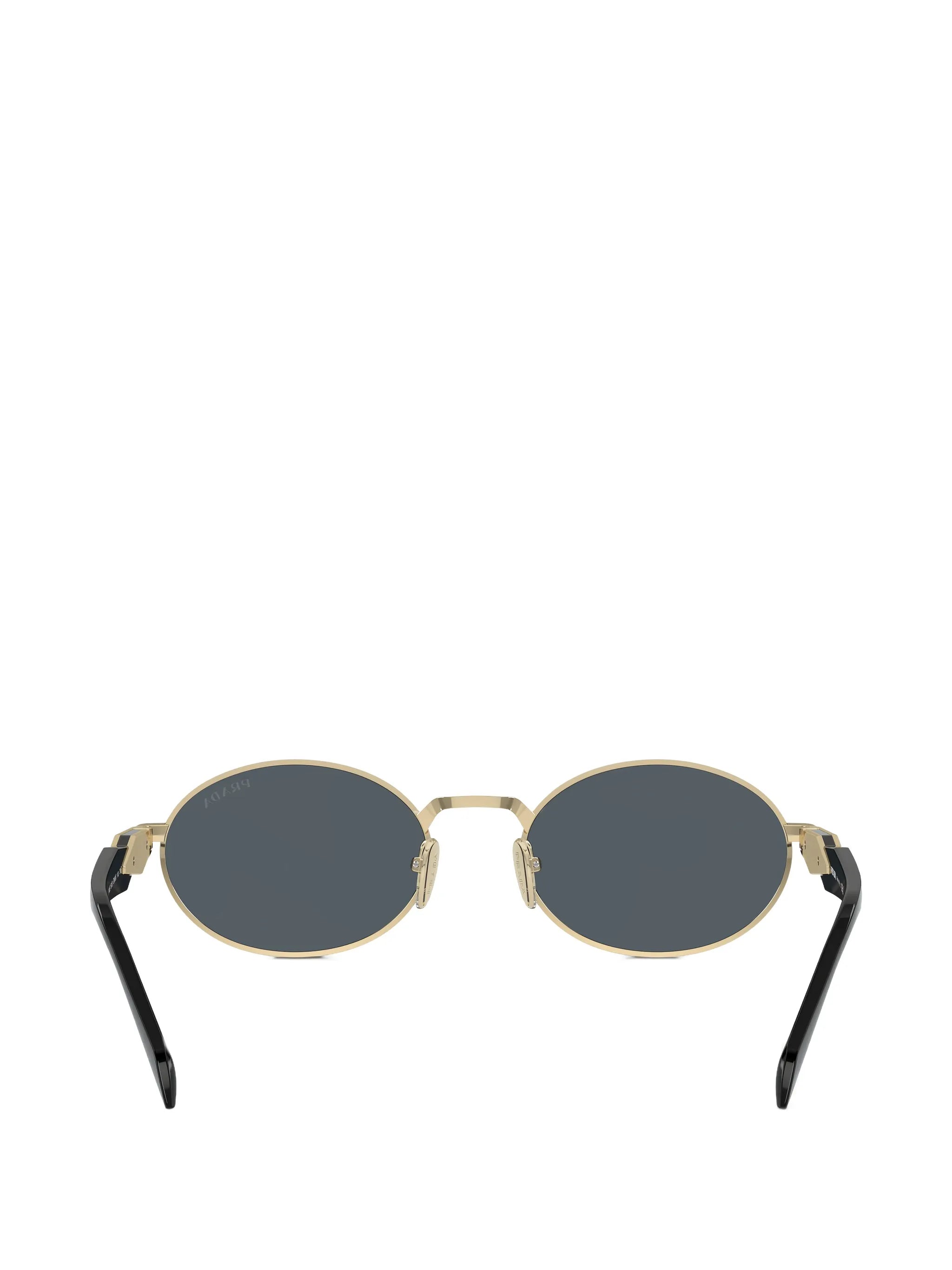 oval-frame tinted sunglasses