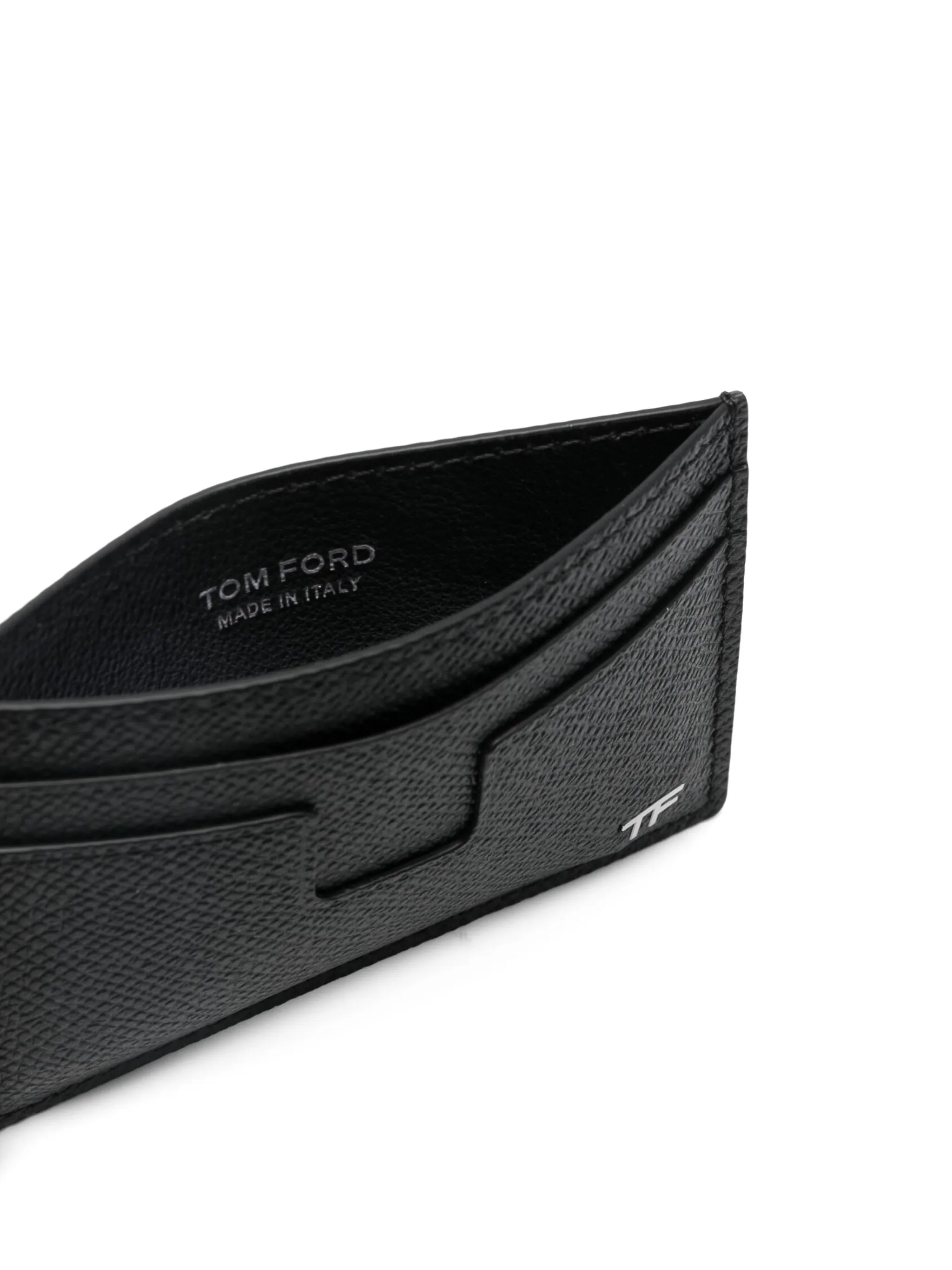 logo-plaque leather cardholder