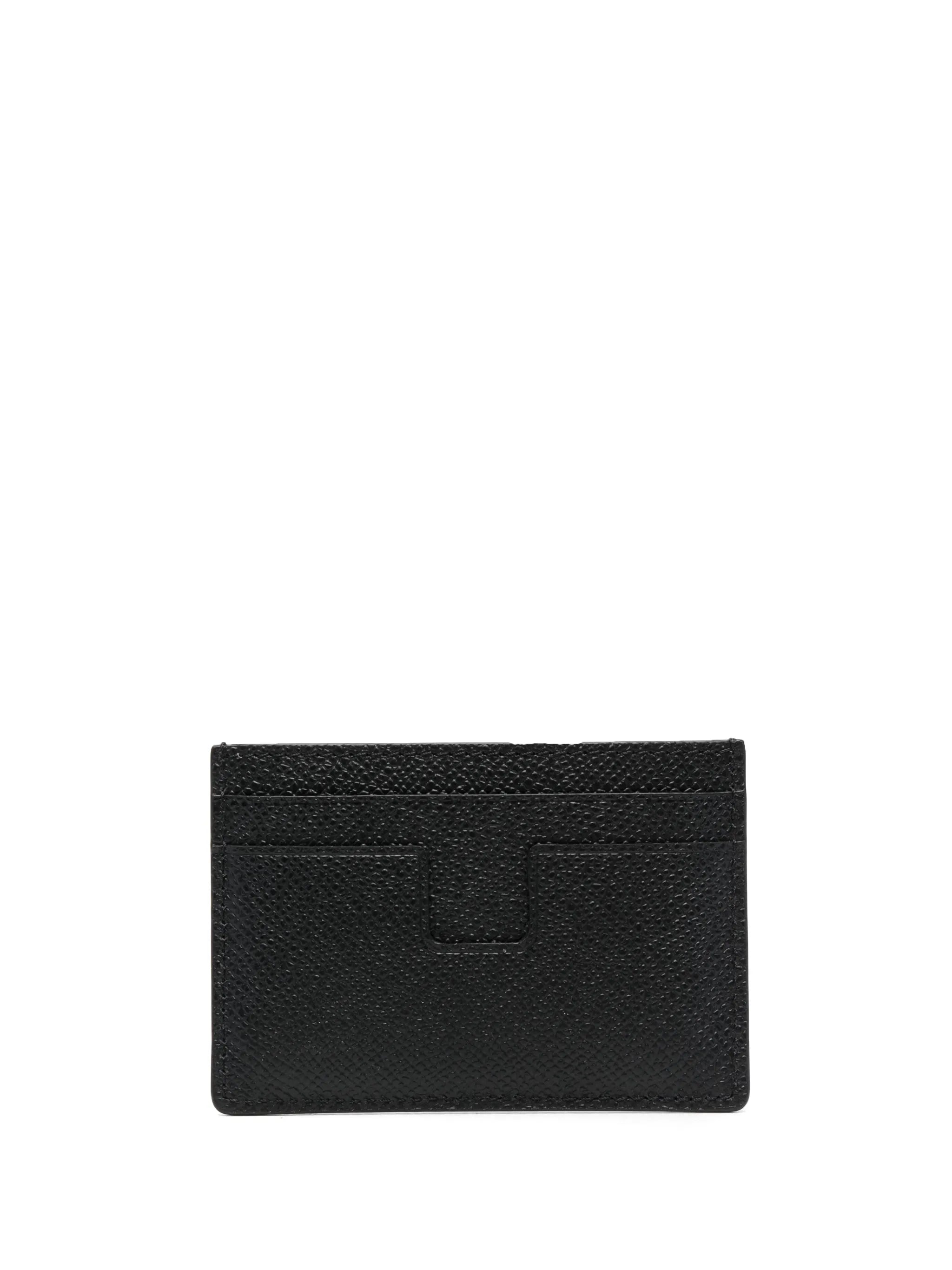 logo-plaque leather cardholder