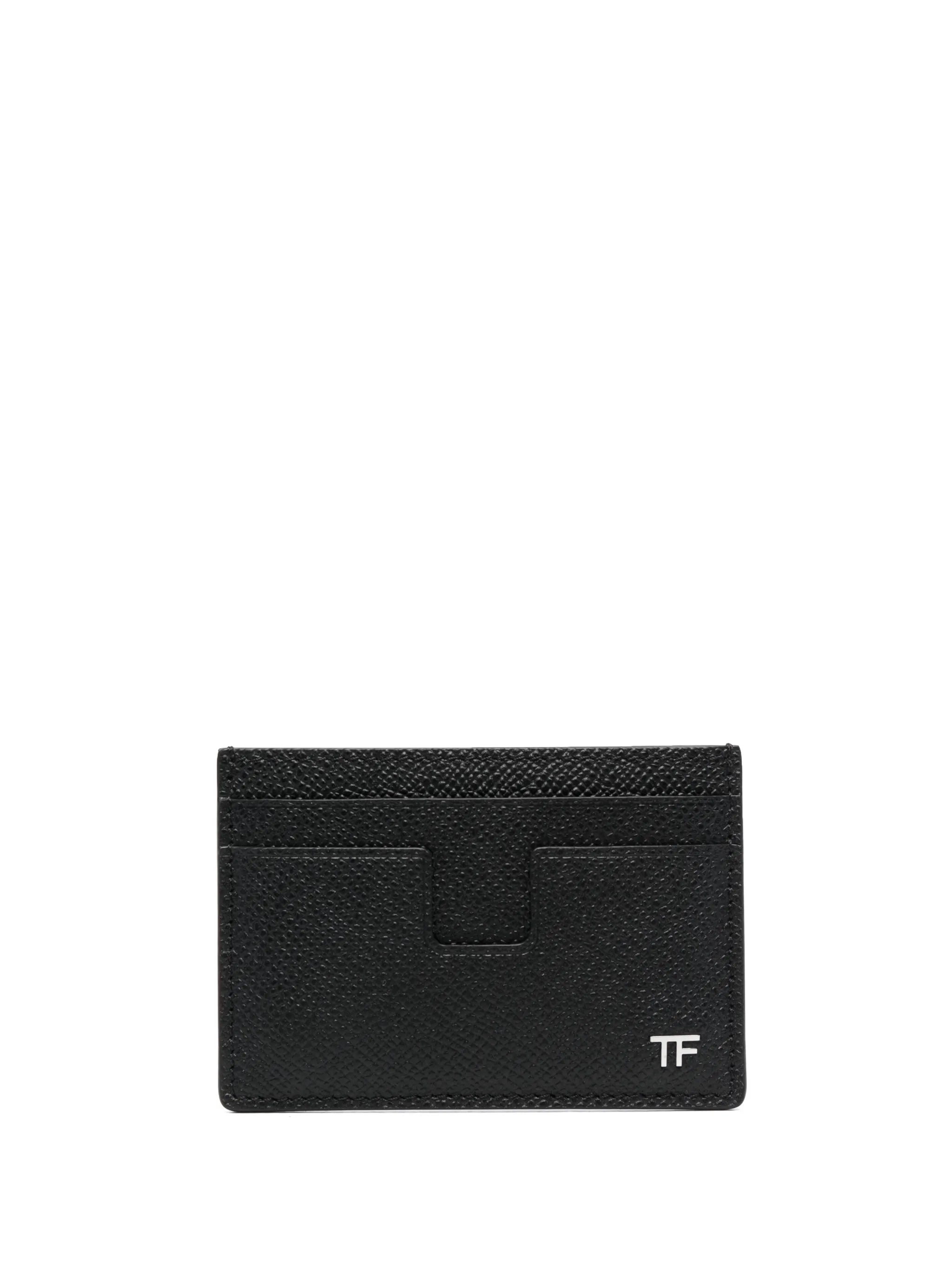 logo-plaque leather cardholder