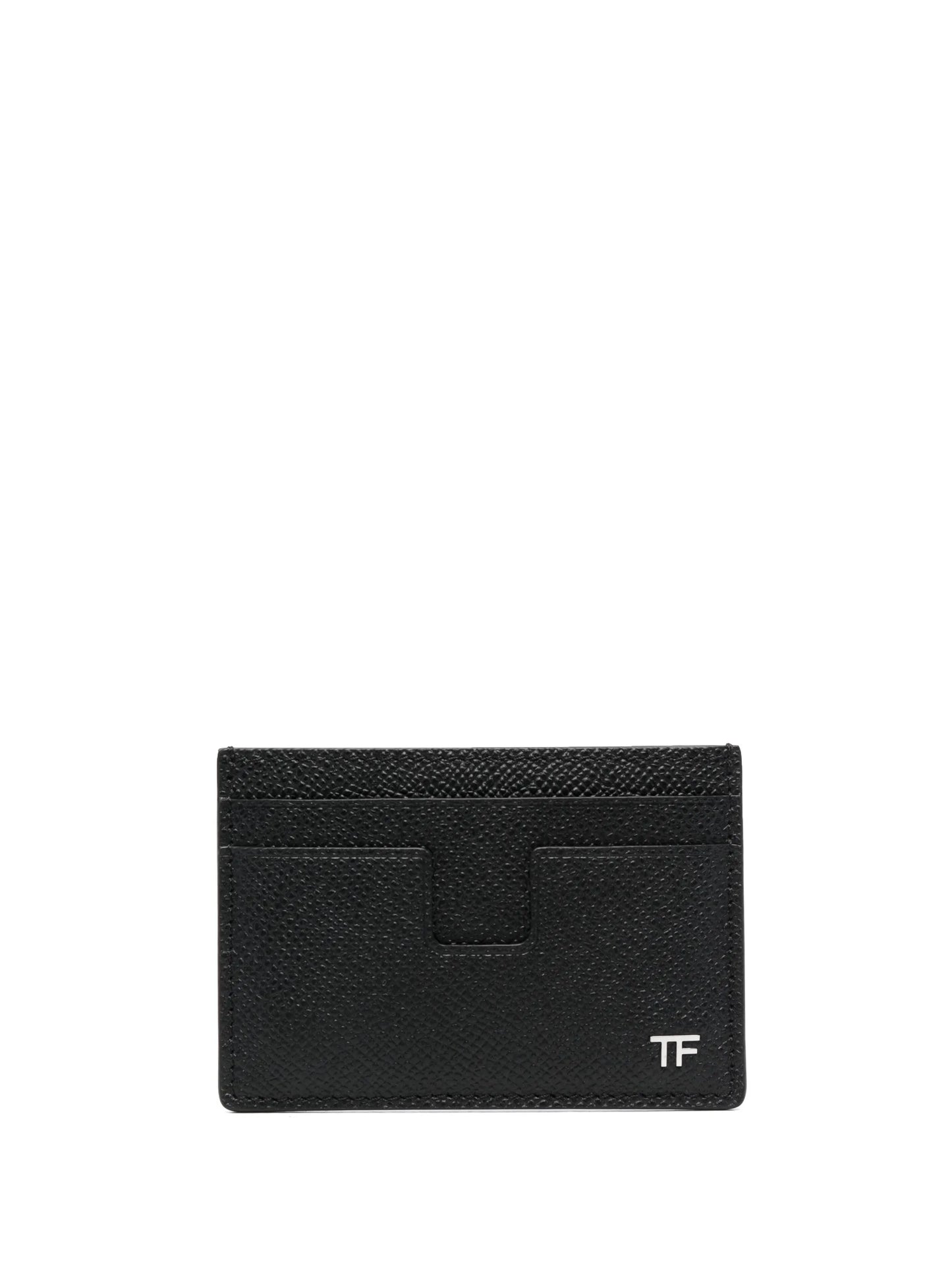 logo-plaque leather cardholder