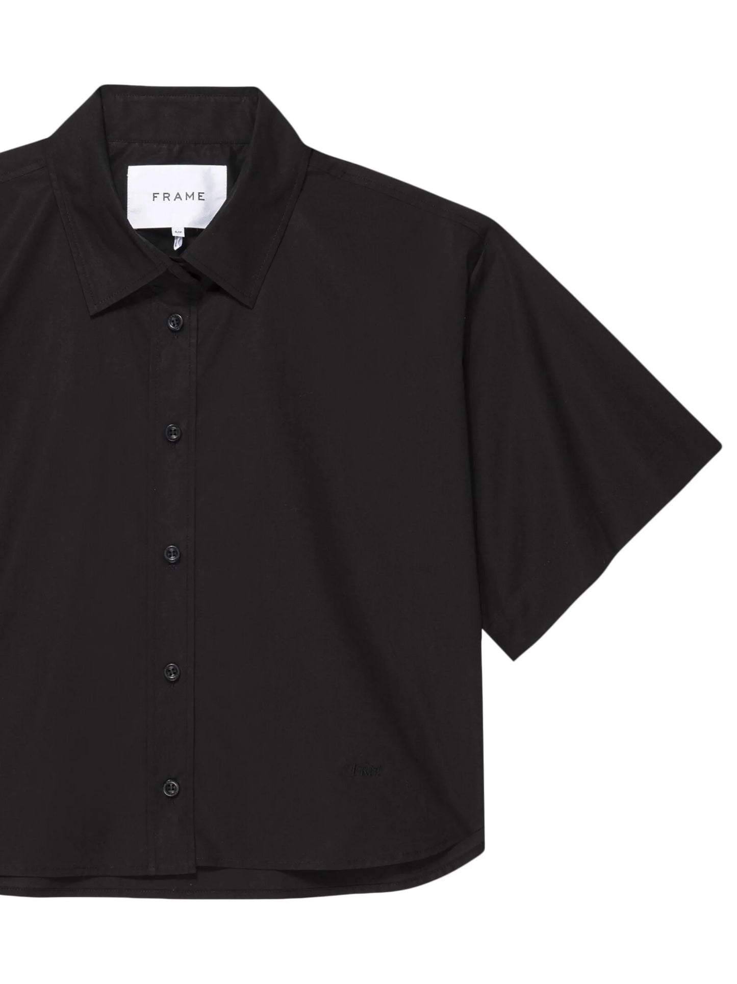 cropped button-up cotton shirt