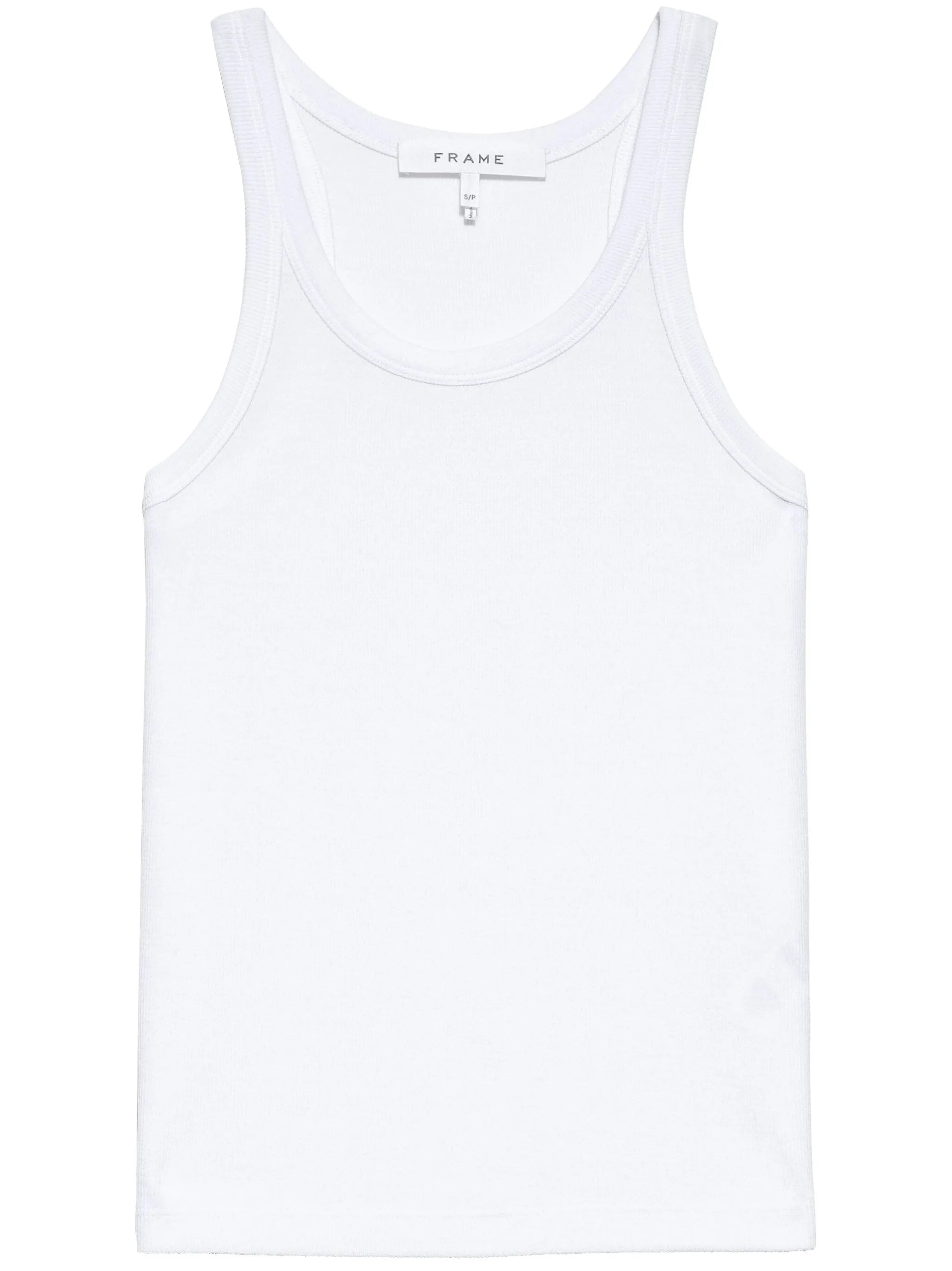 ribbed U-neck tank top