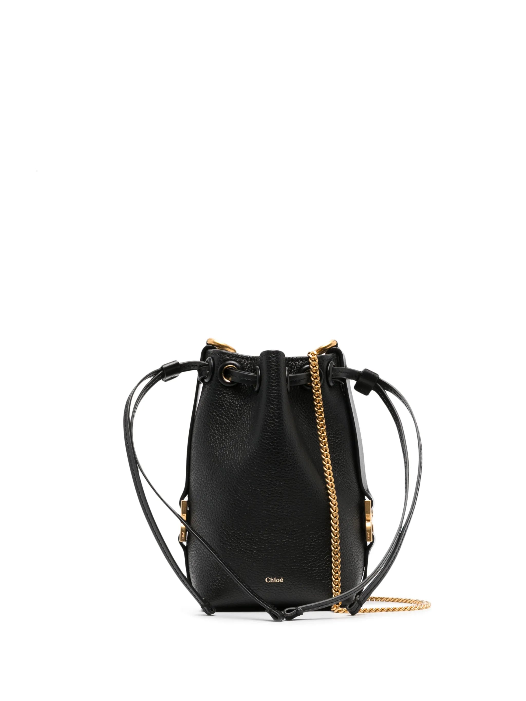 micro Marcie leather bucket bag