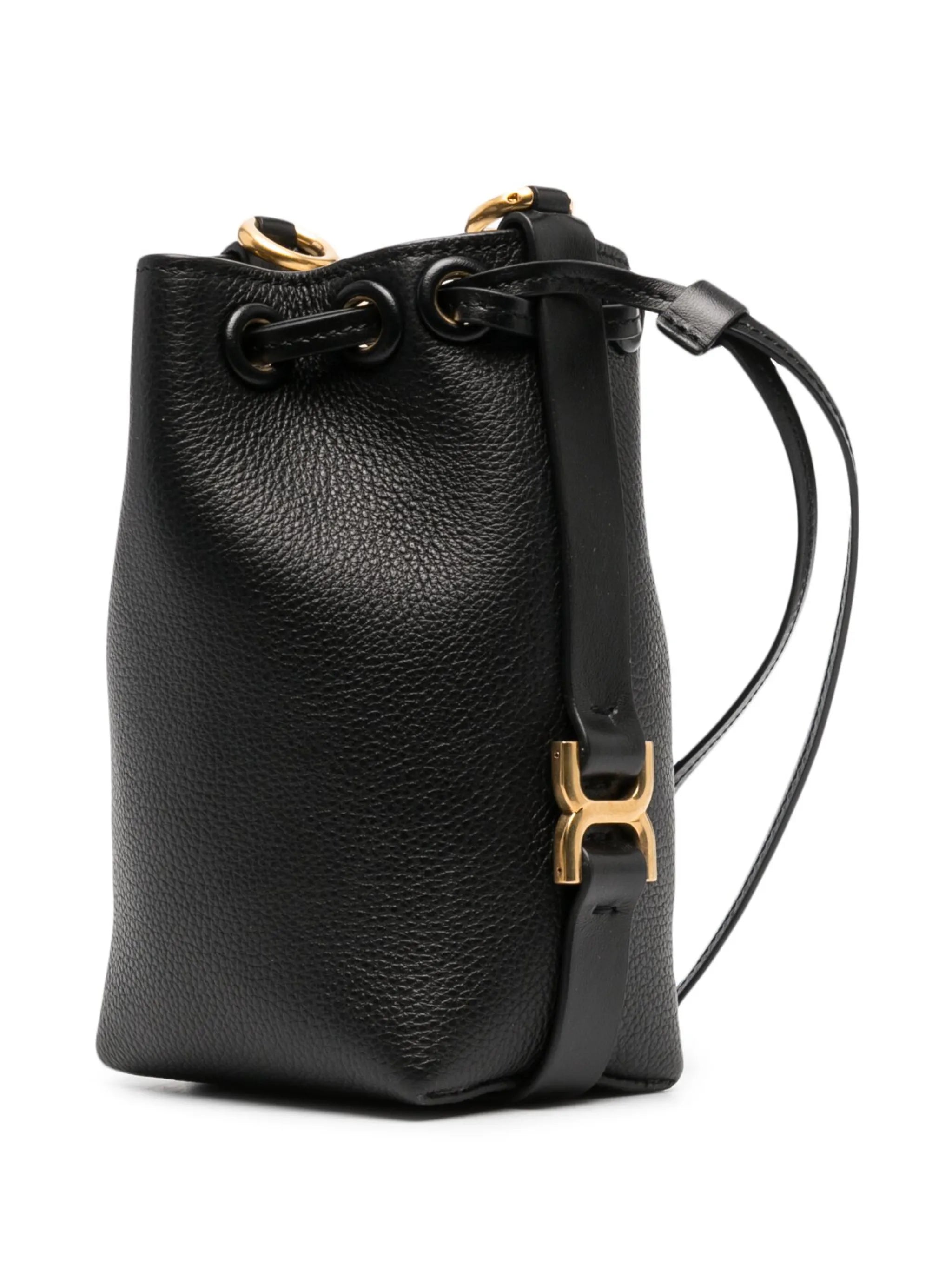 micro Marcie leather bucket bag