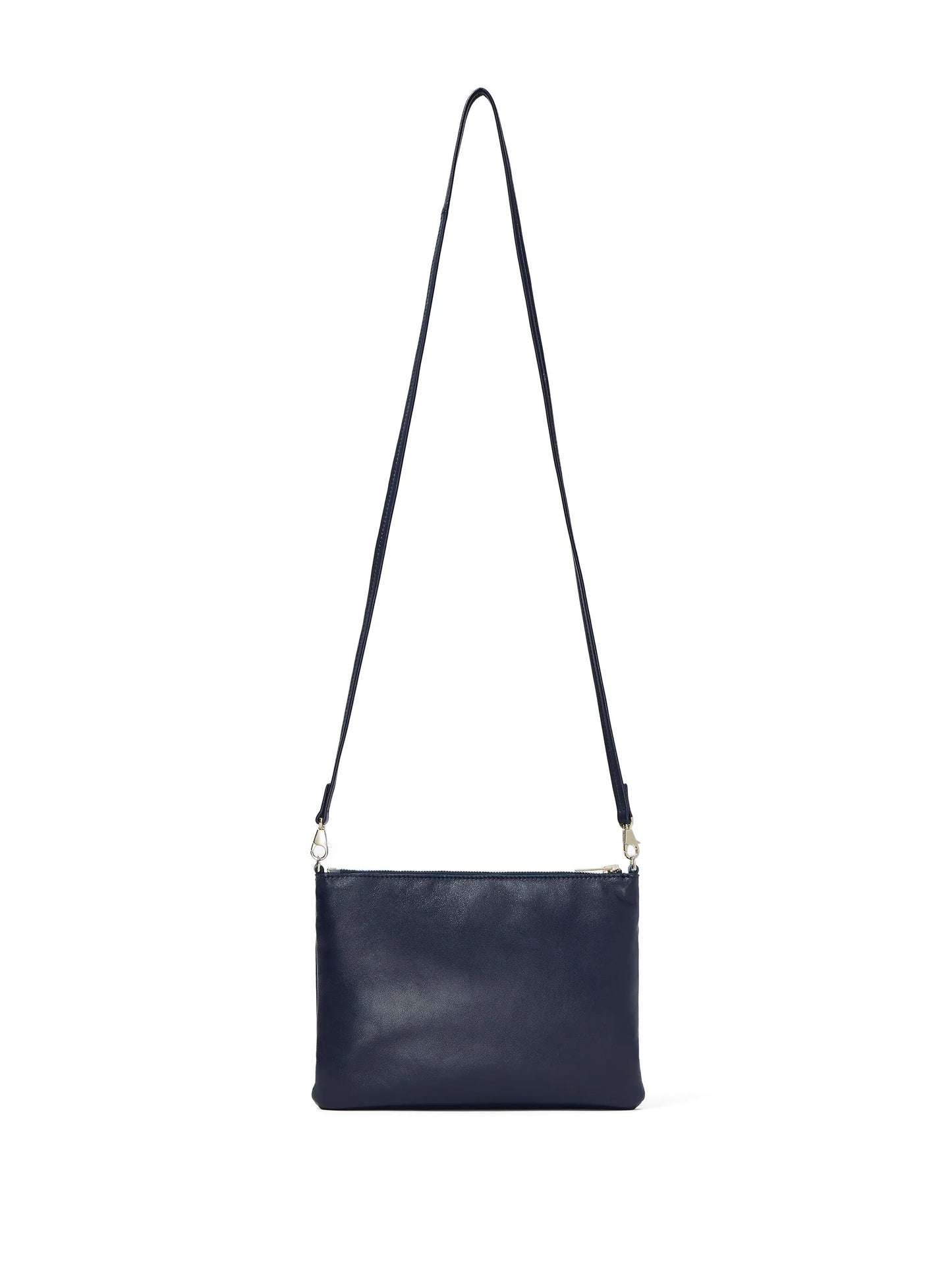 Triple Zip leather pouch