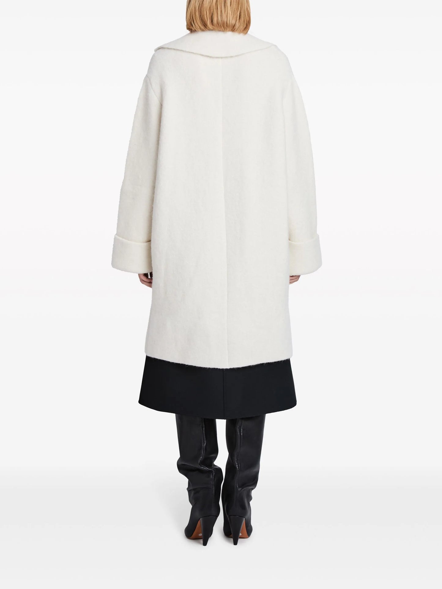 brushed single-breasted coat