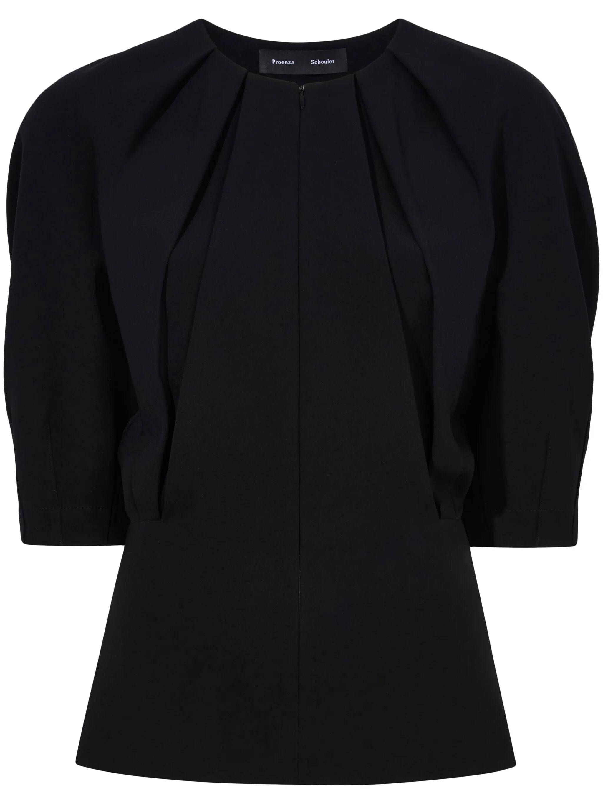 gathered-detail crepe blouse