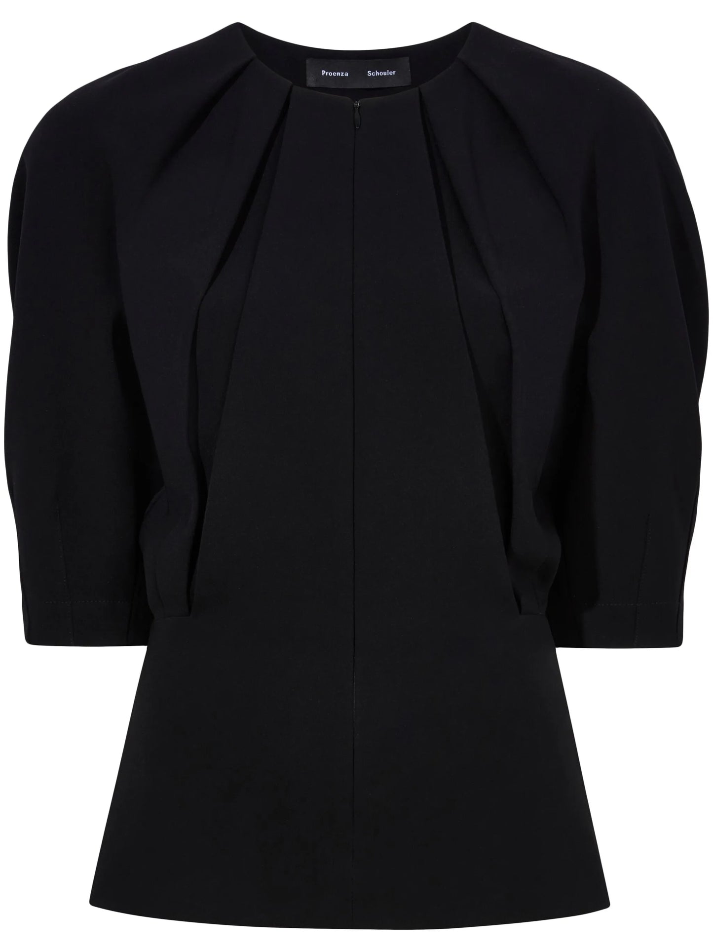 gathered-detail crepe blouse