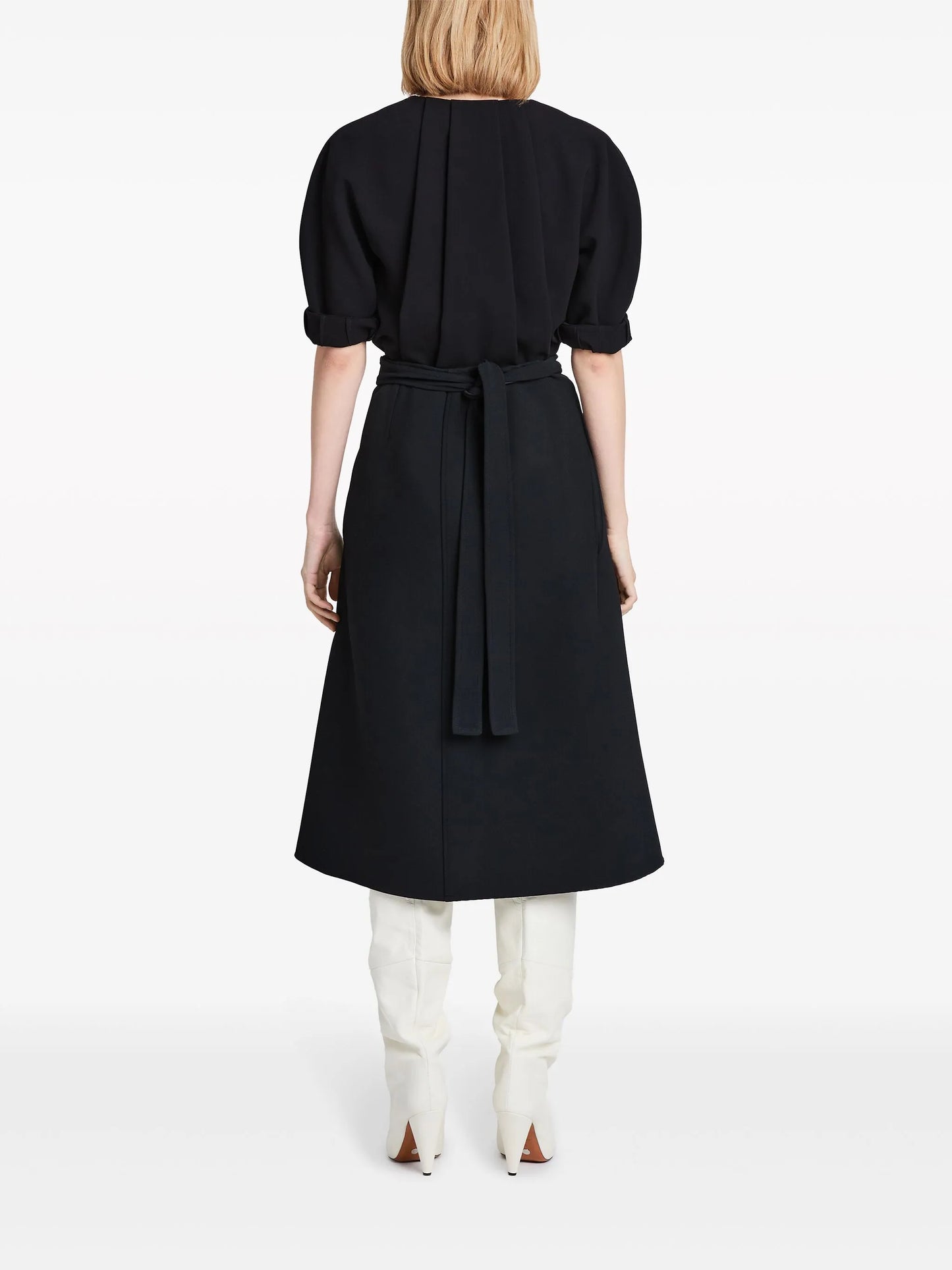 gathered-detail crepe blouse