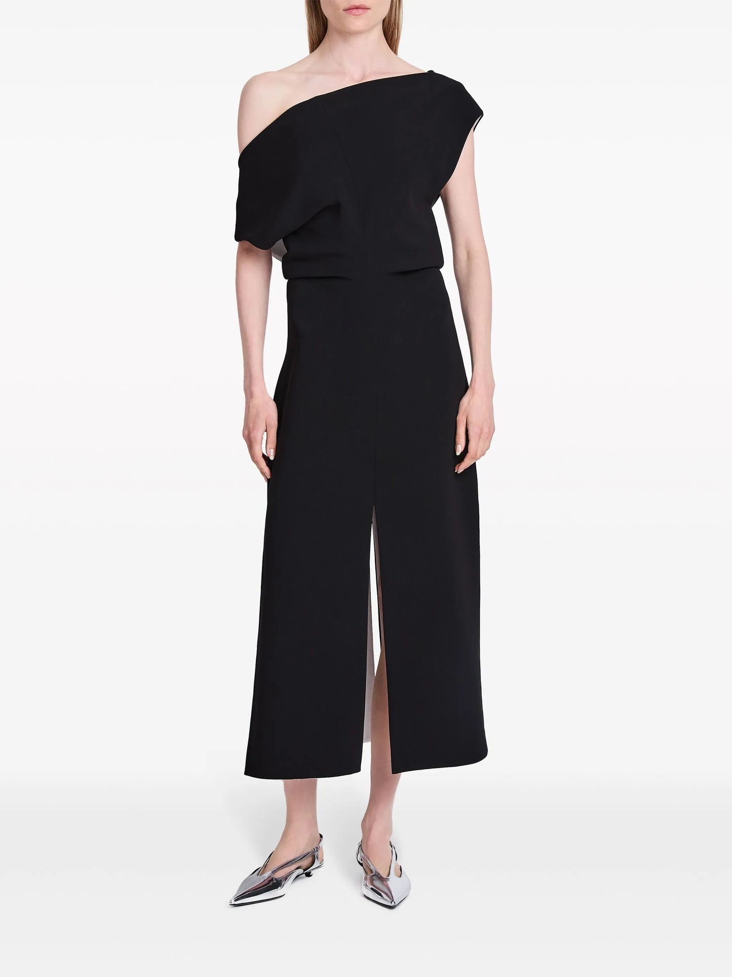 Rosa cowl-neck crepe maxi dress