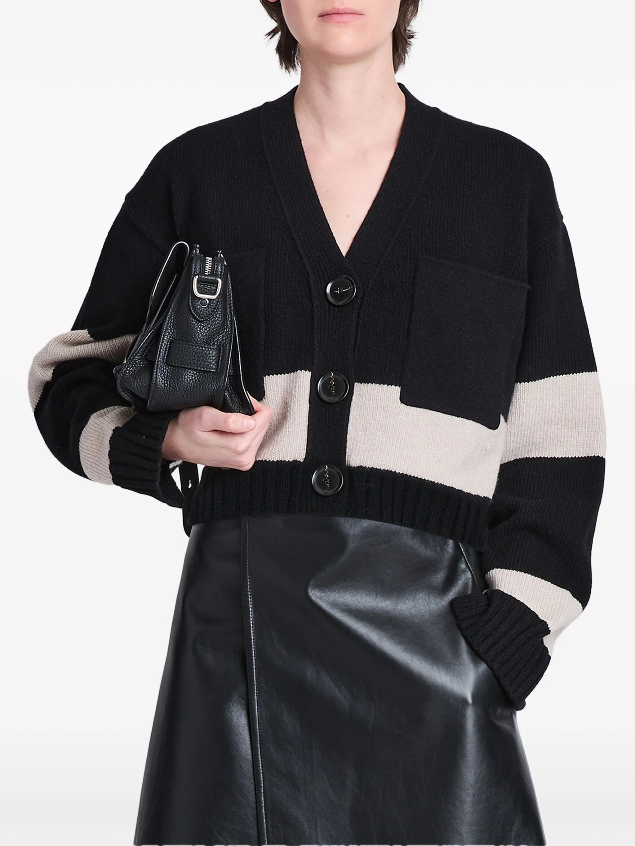 Sofia striped wool-blend cardigan
