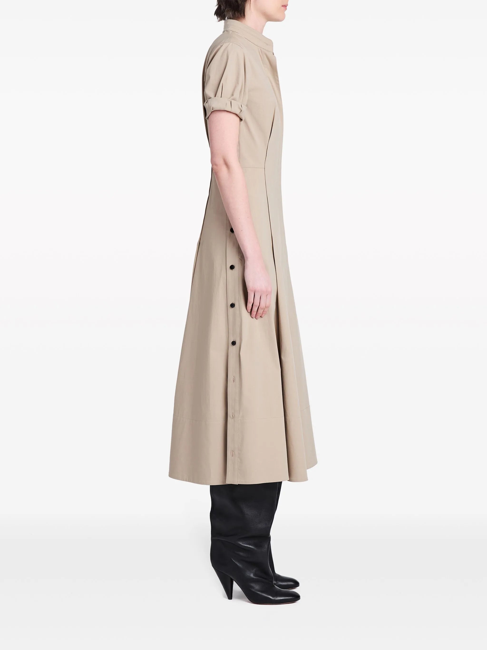 Tracey buttoned-slits midi dress
