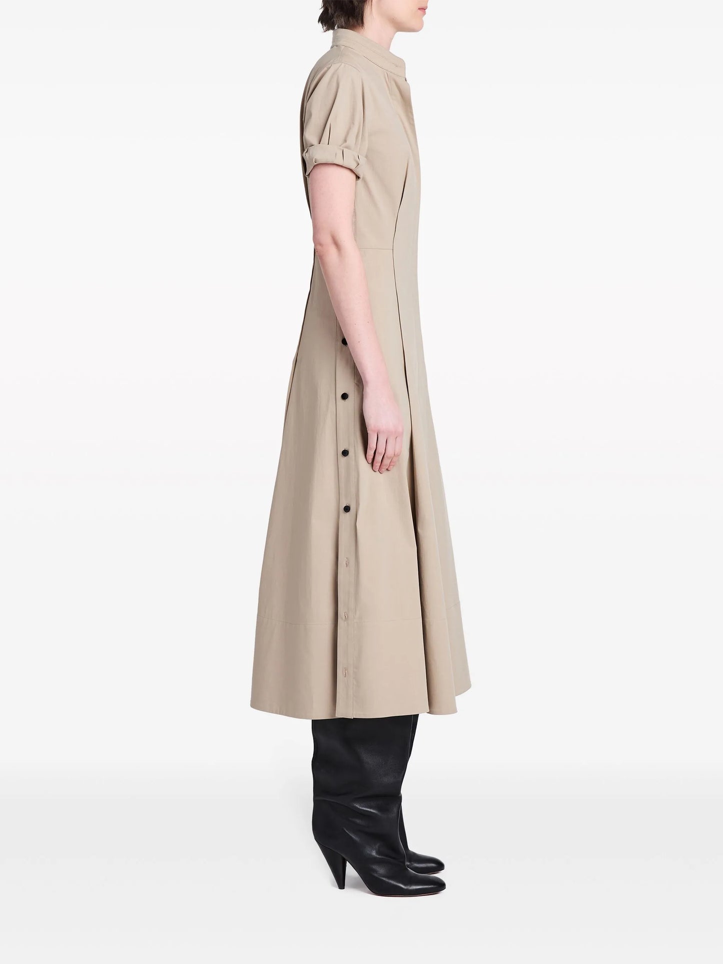 Tracey buttoned-slits midi dress