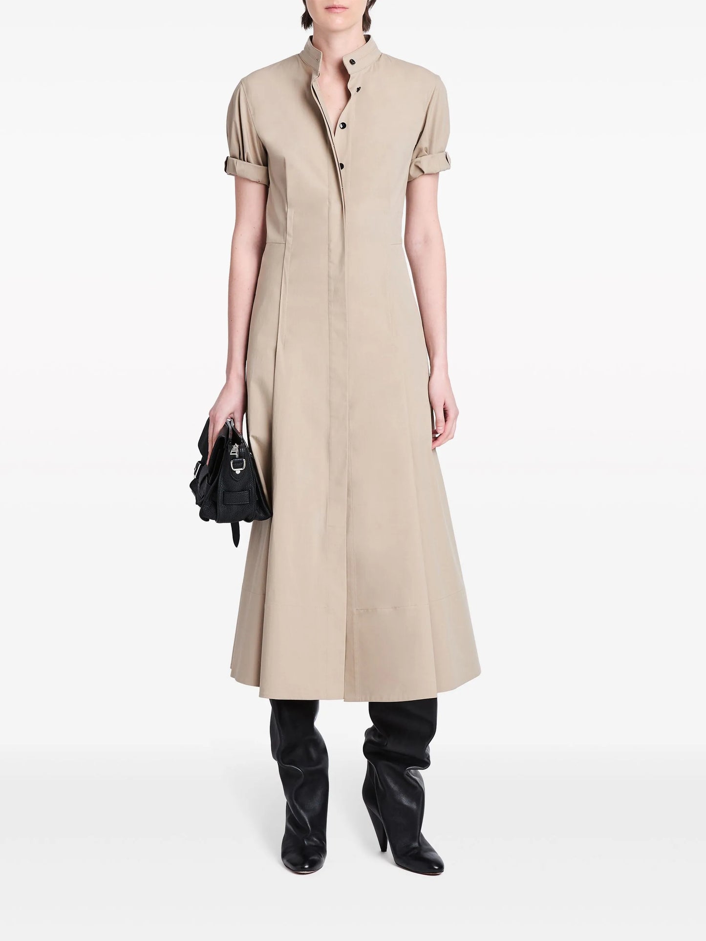 Tracey buttoned-slits midi dress
