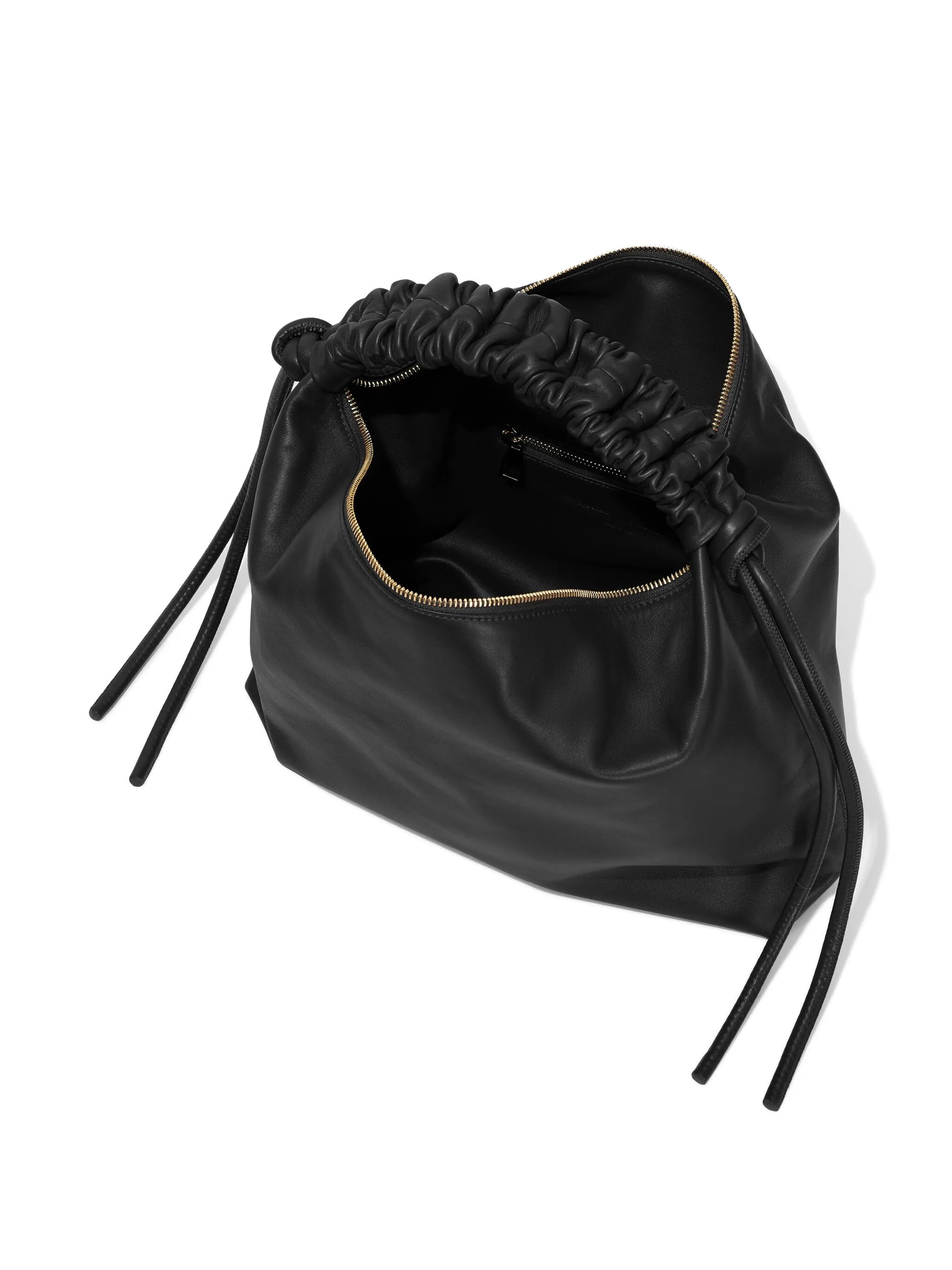 medium Drawstring leather shoulder bag
