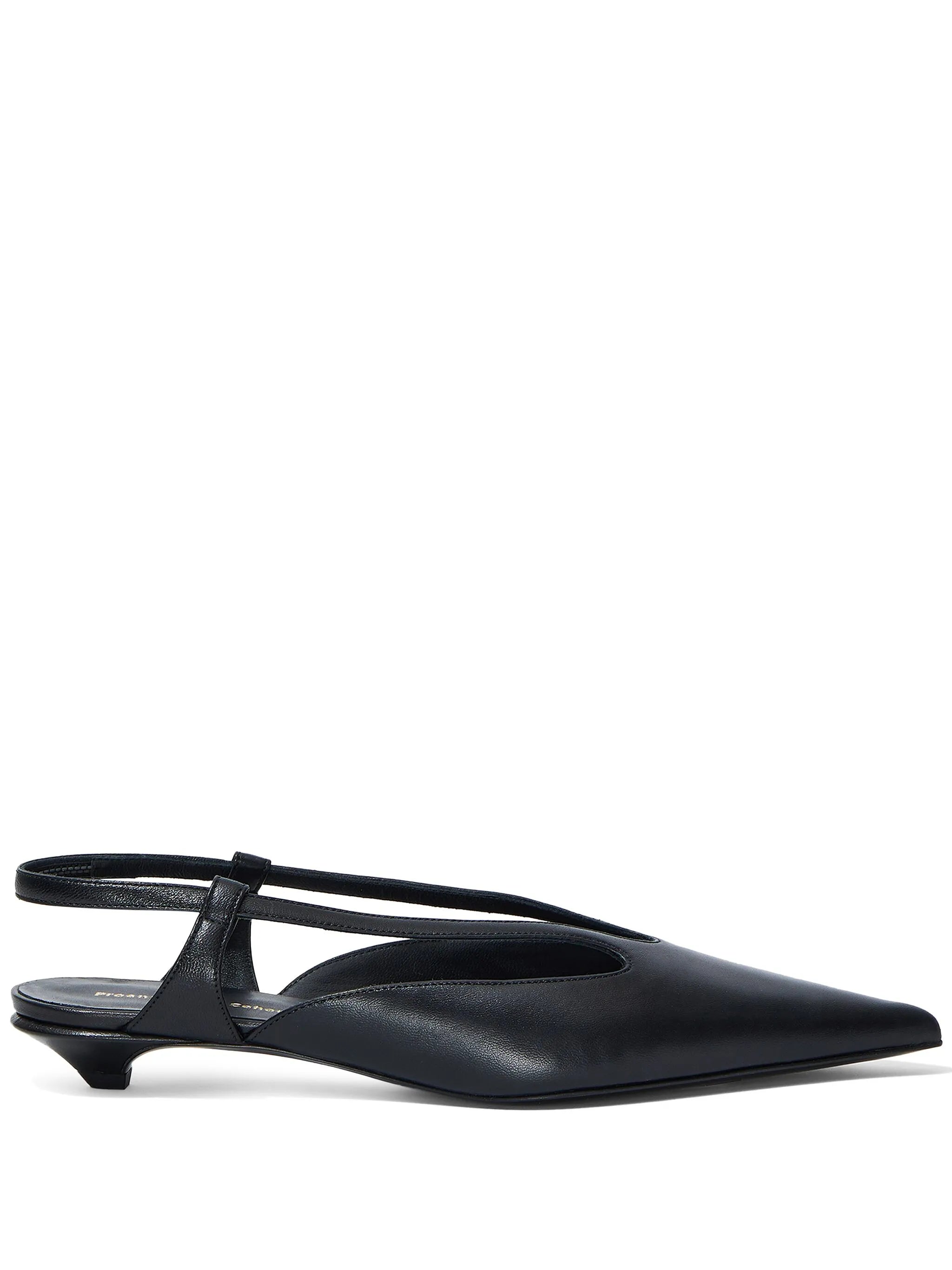 pointed-toe slingback pumps