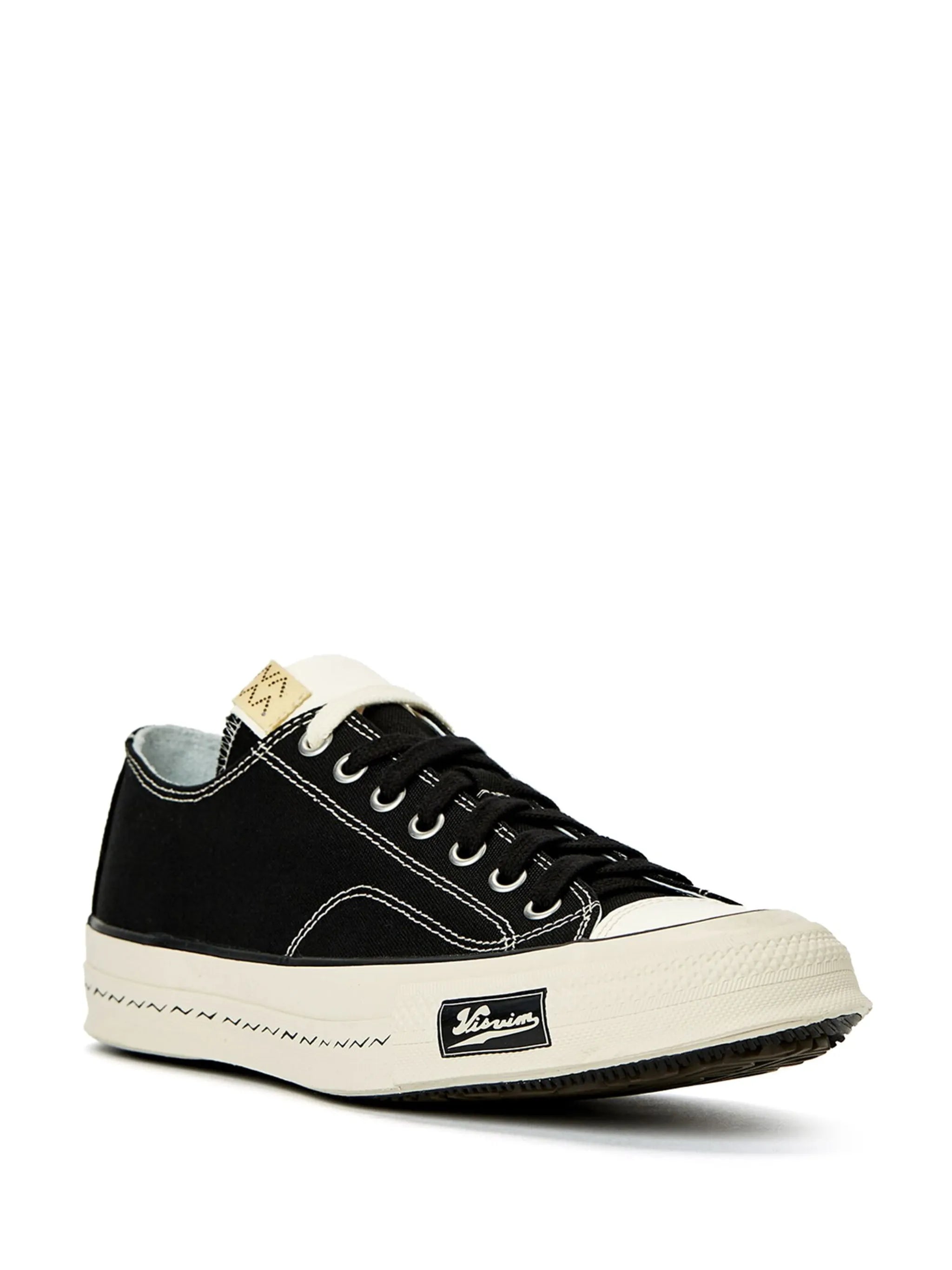 logo-patch leather low-top sneakers
