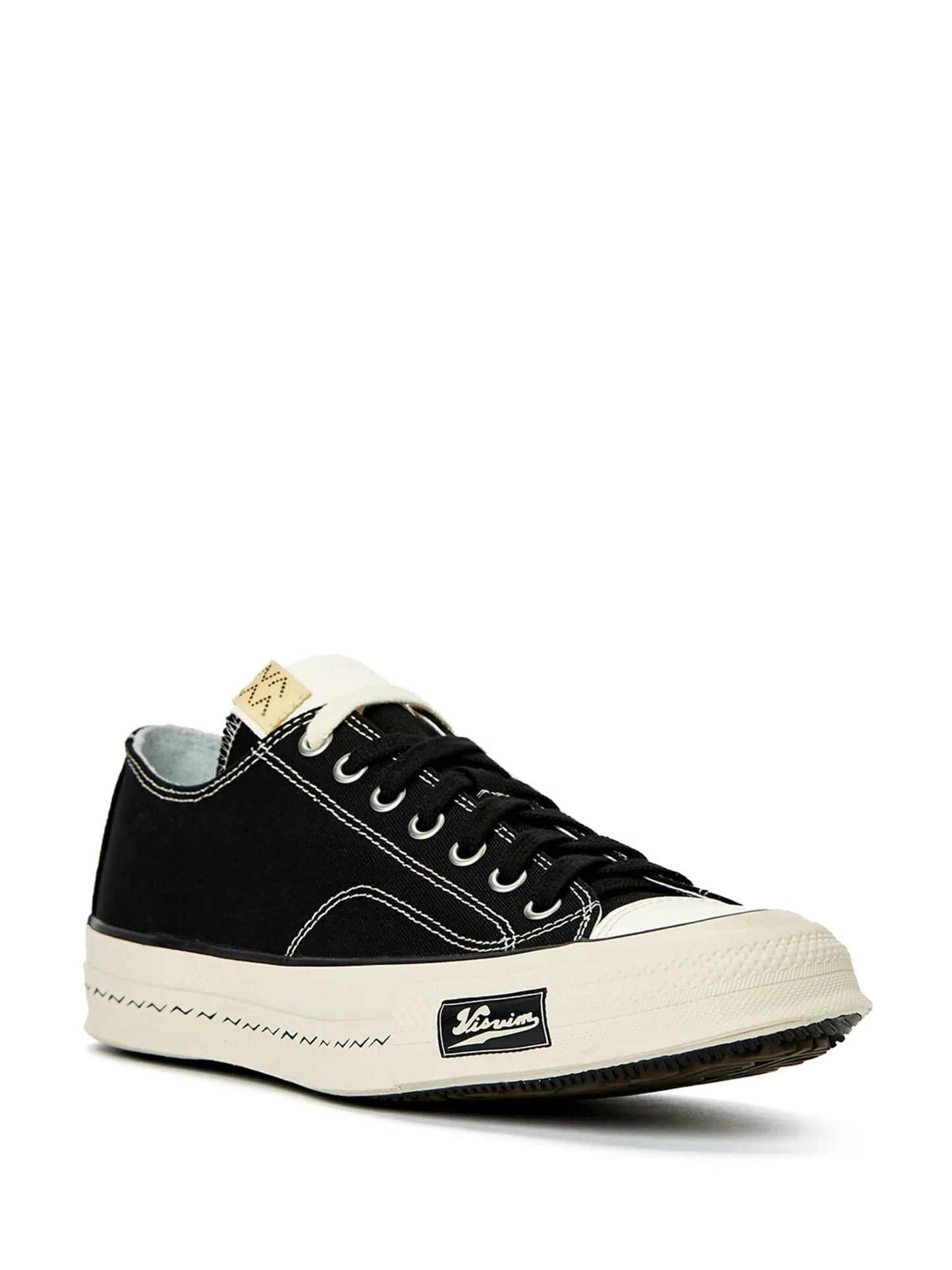 logo-patch leather low-top sneakers