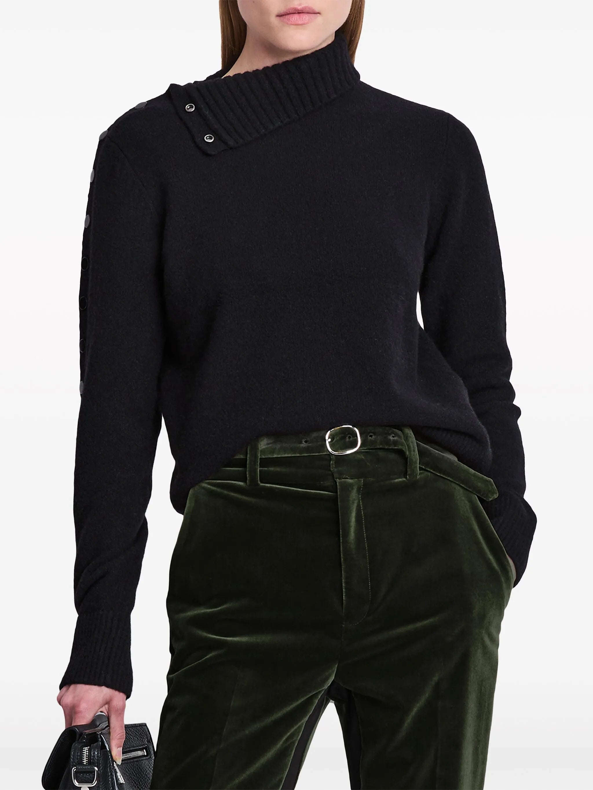 roll-neck press-stud jumper