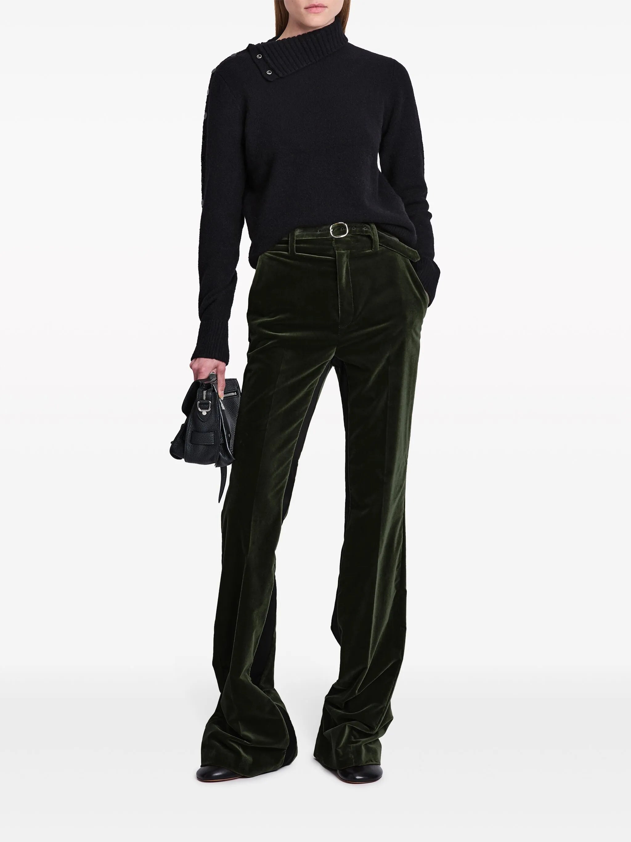 roll-neck press-stud jumper