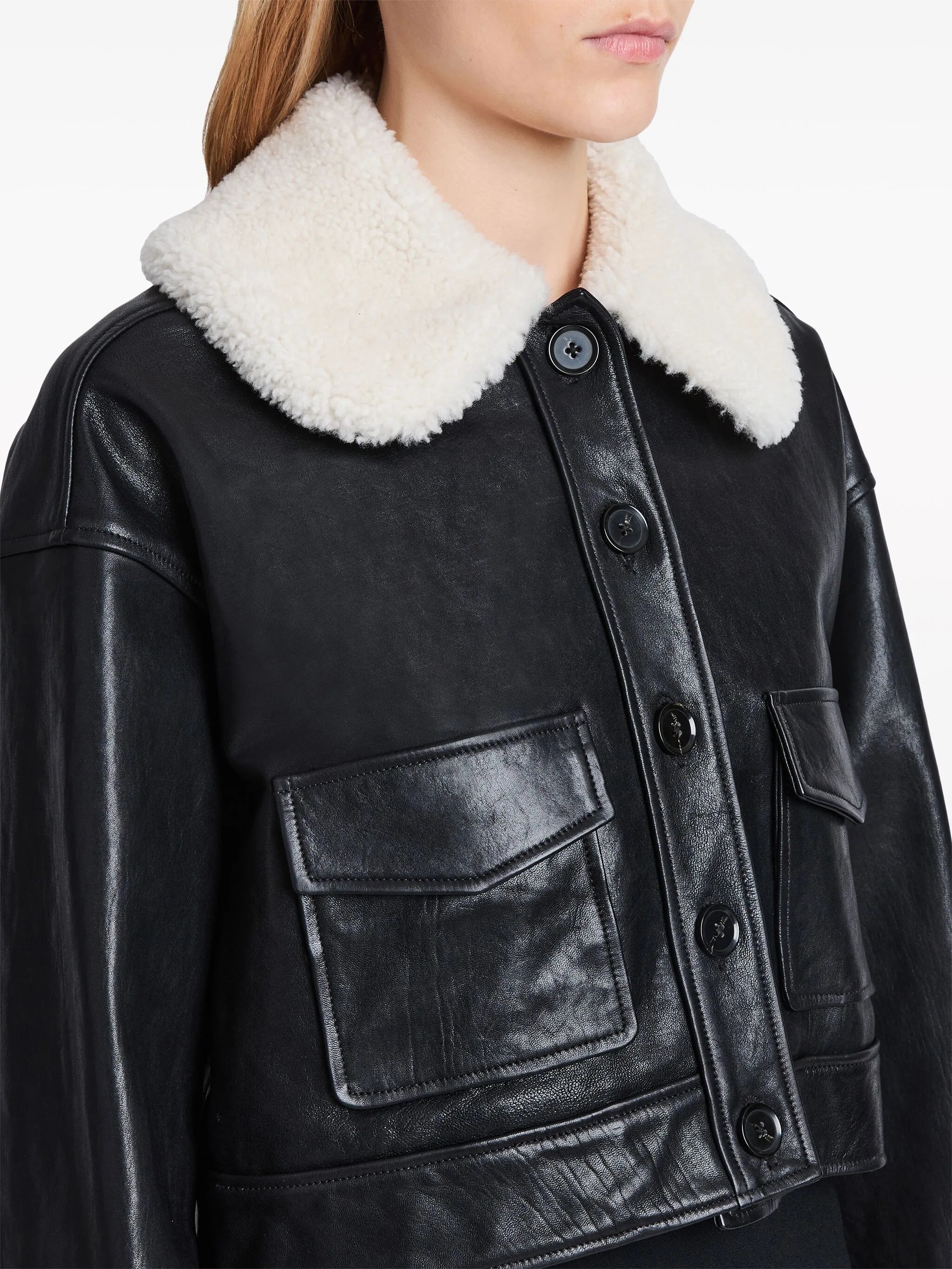 Judd shearling-collar leather jacket