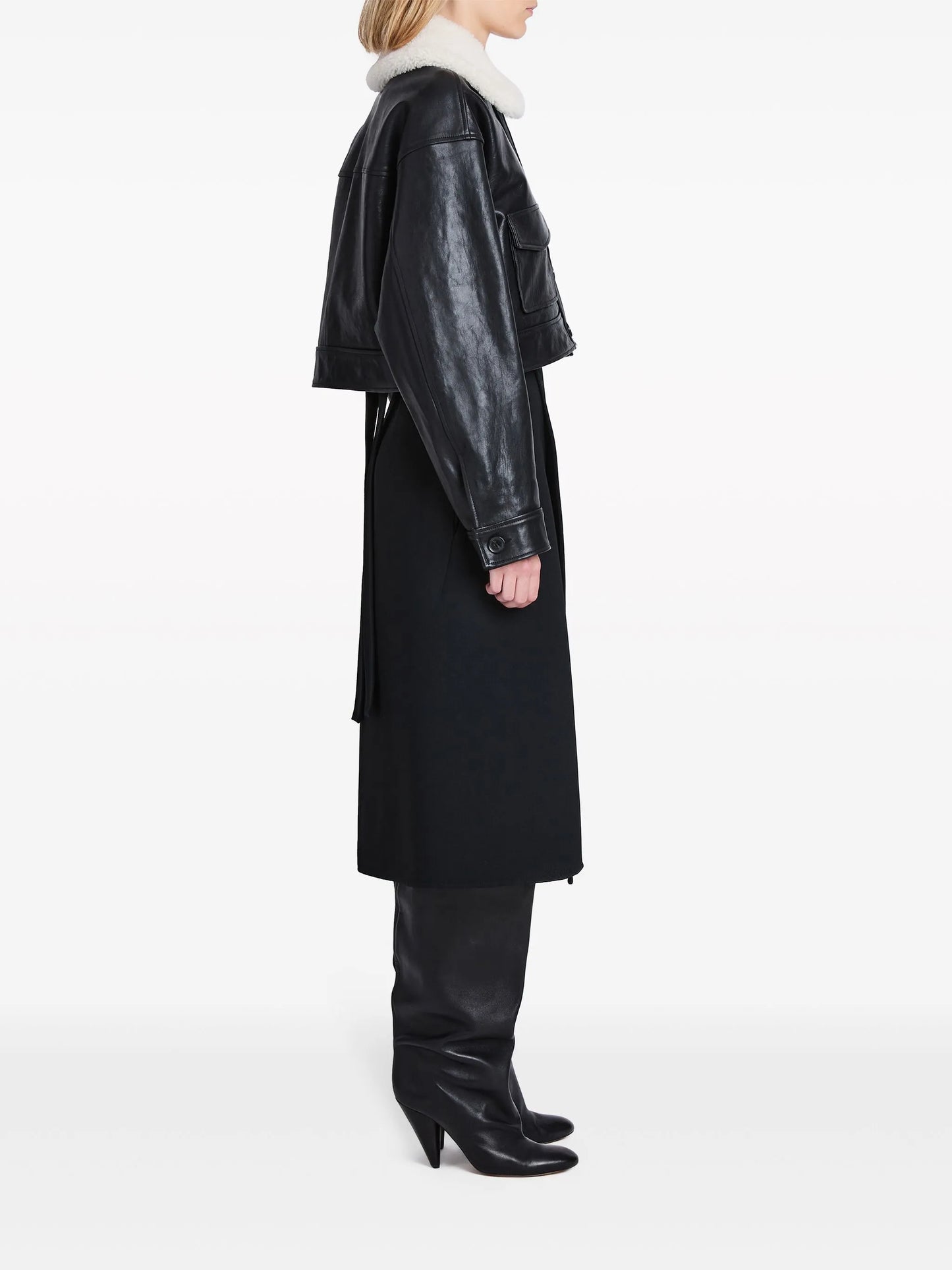Judd shearling-collar leather jacket