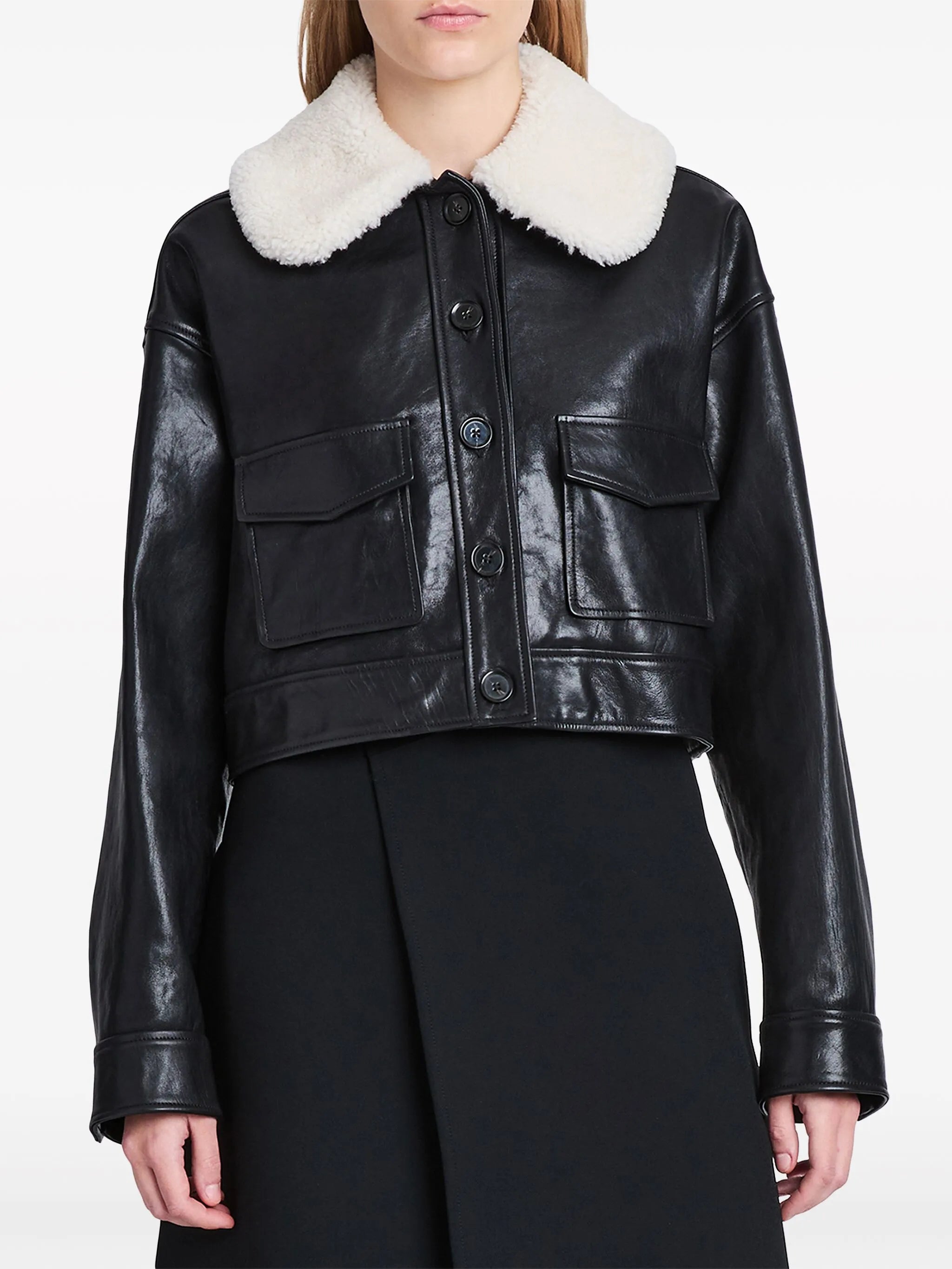 Judd shearling-collar leather jacket