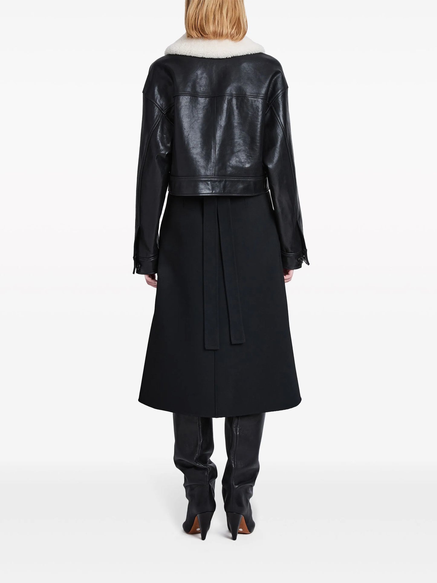 Judd shearling-collar leather jacket
