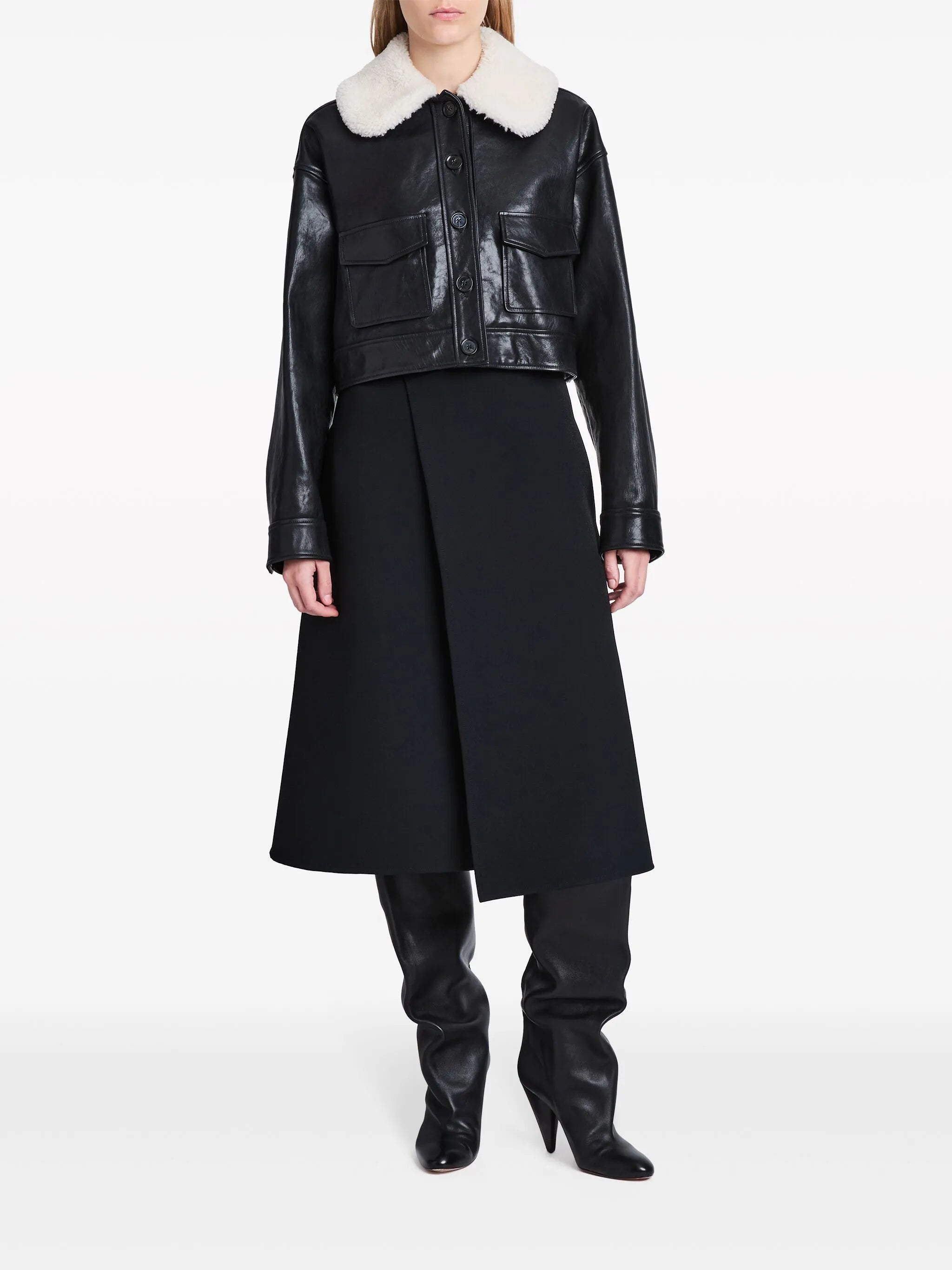 Judd shearling-collar leather jacket