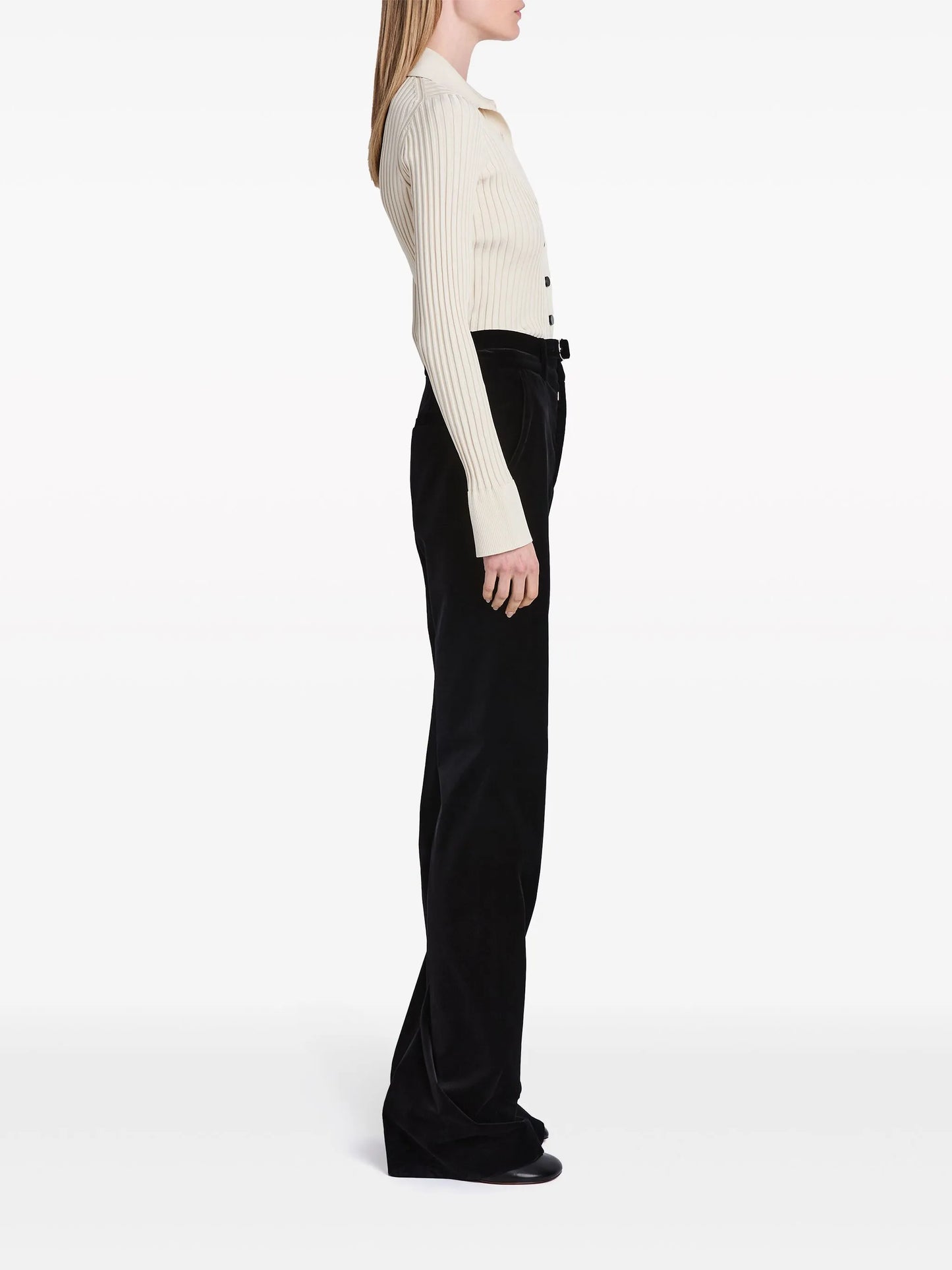 button-up ribbed top