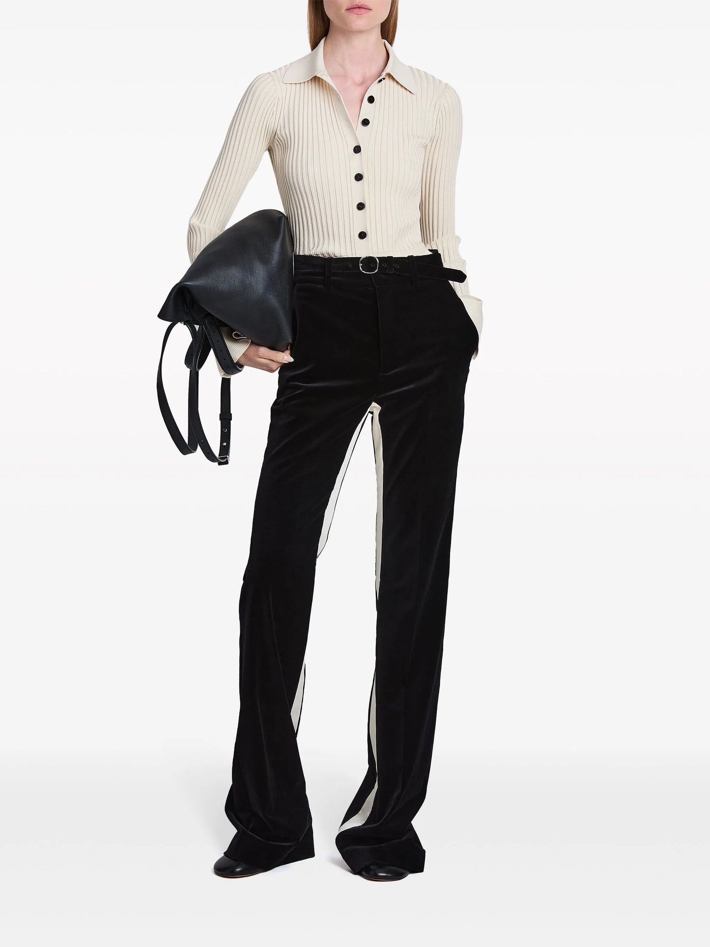 button-up ribbed top