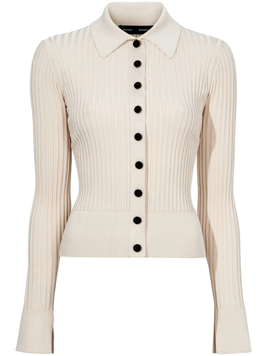 button-up ribbed top