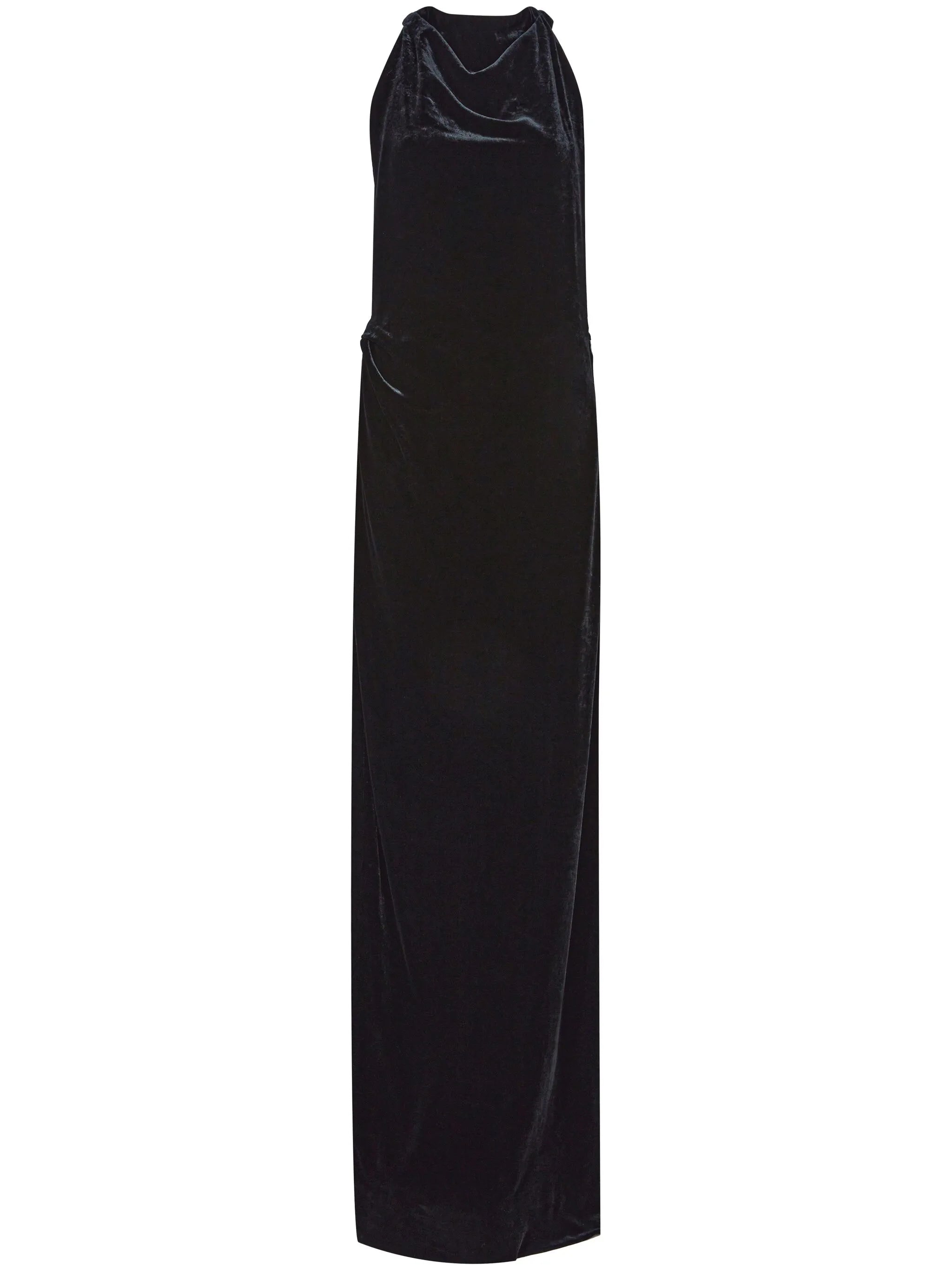 velvet cowl-neck gown
