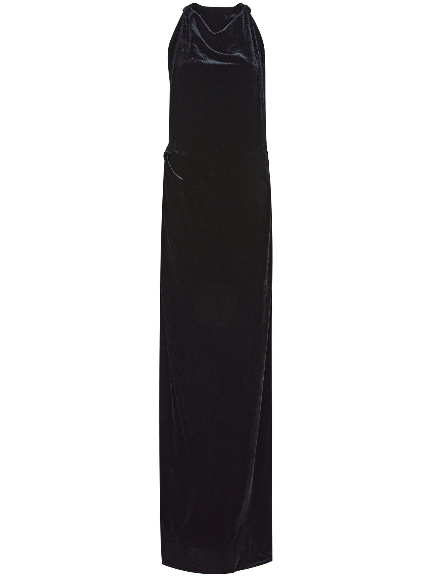 velvet cowl-neck gown
