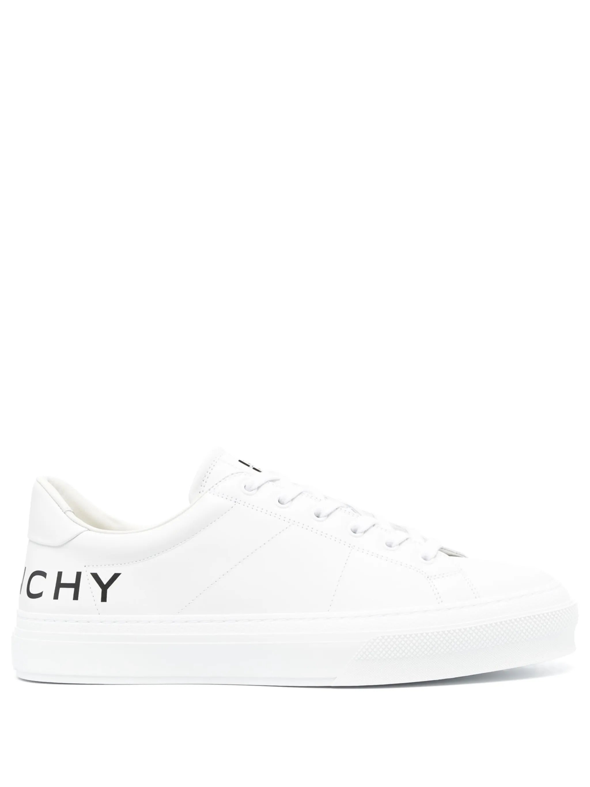 logo-print leather sneakers