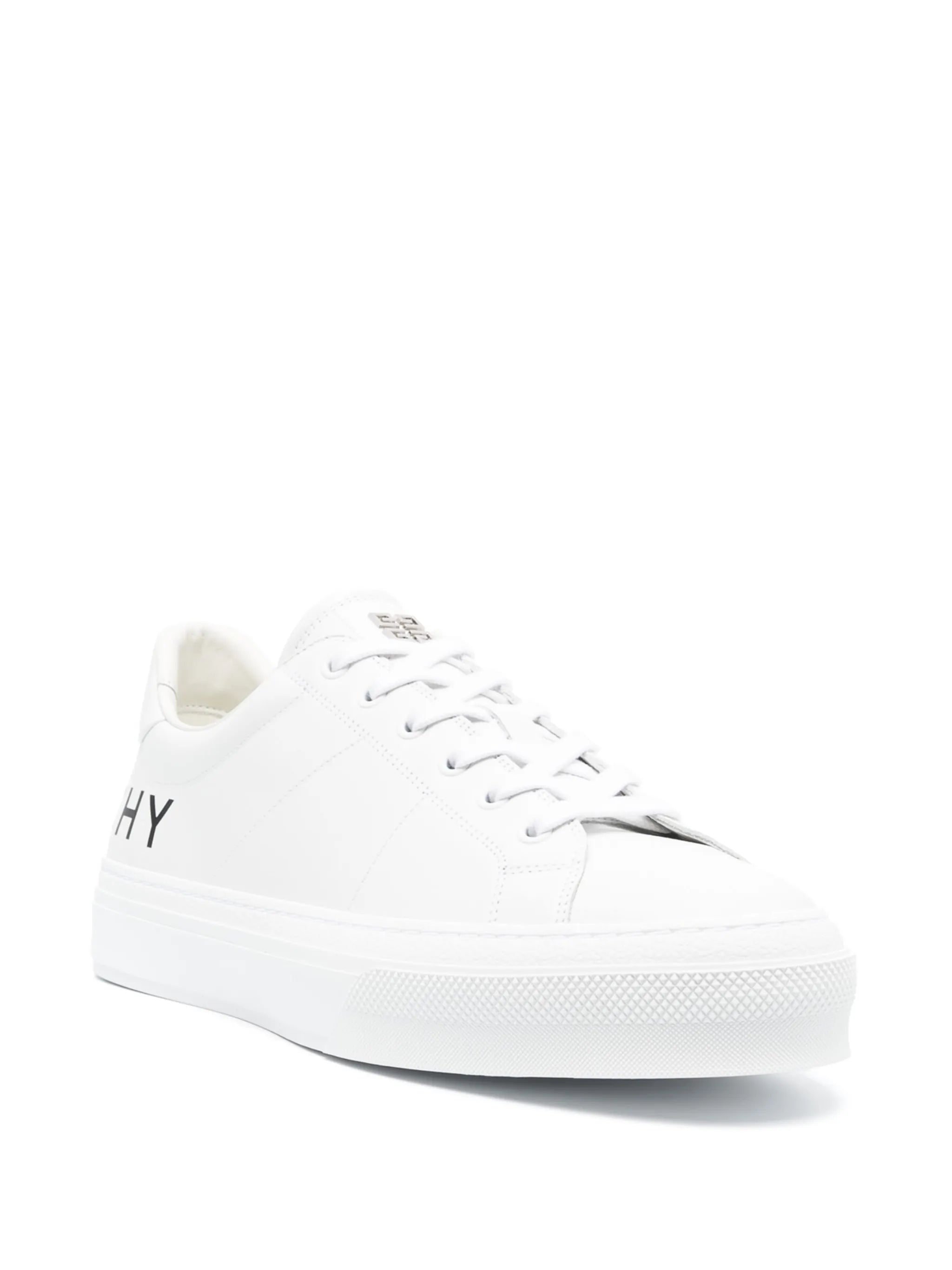 logo-print leather sneakers