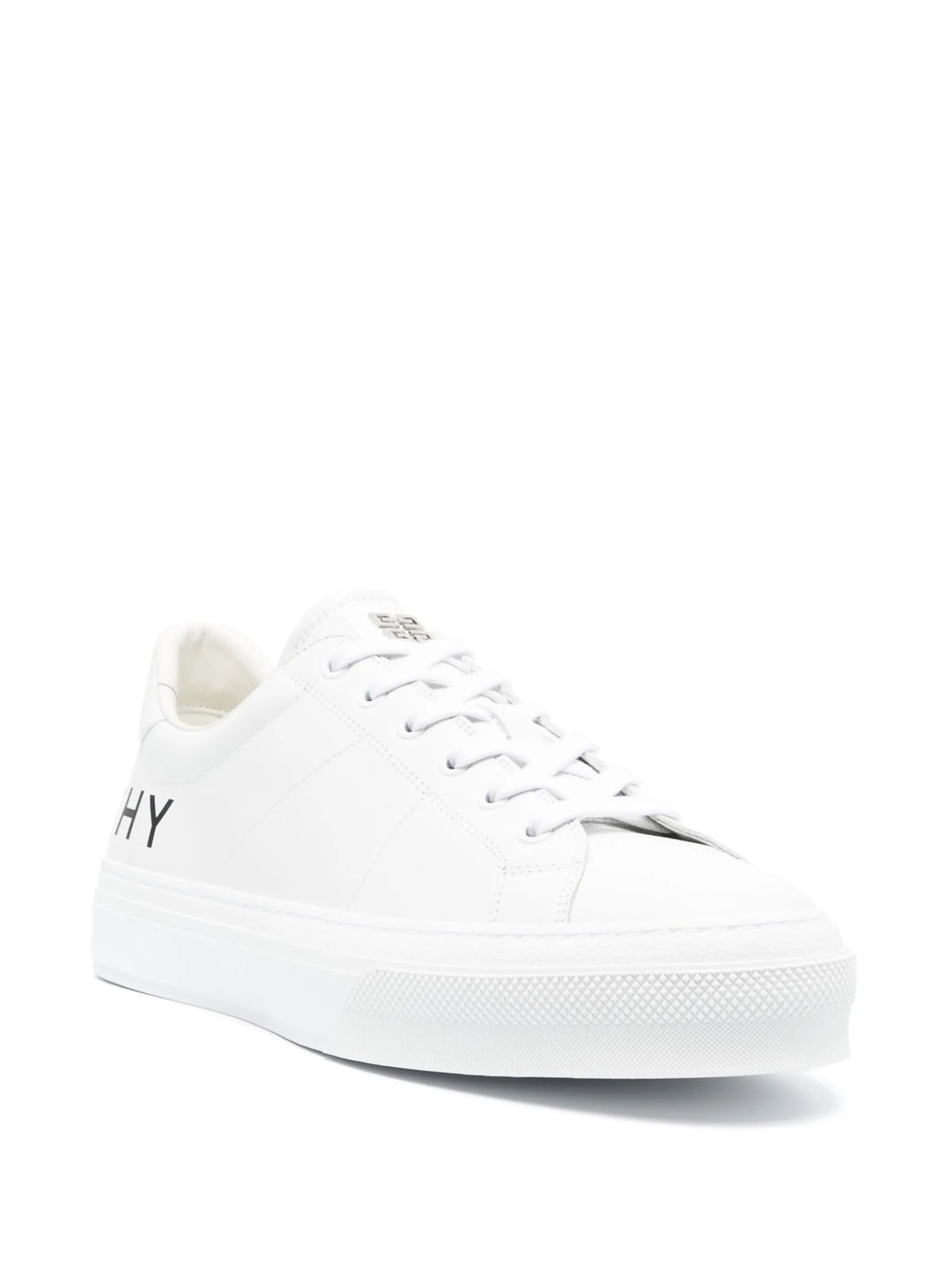 logo-print leather sneakers