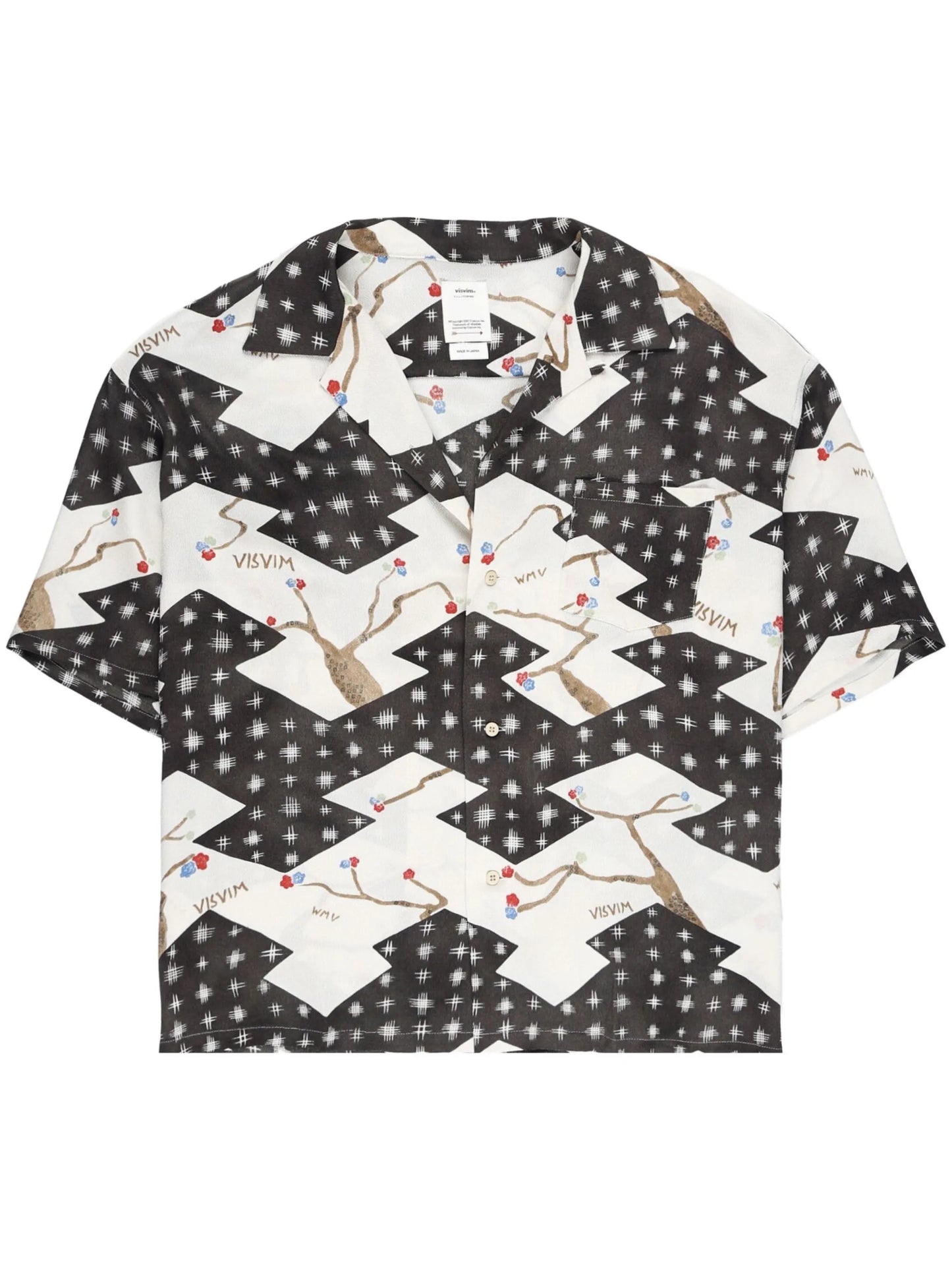 graphic-print silk shirt