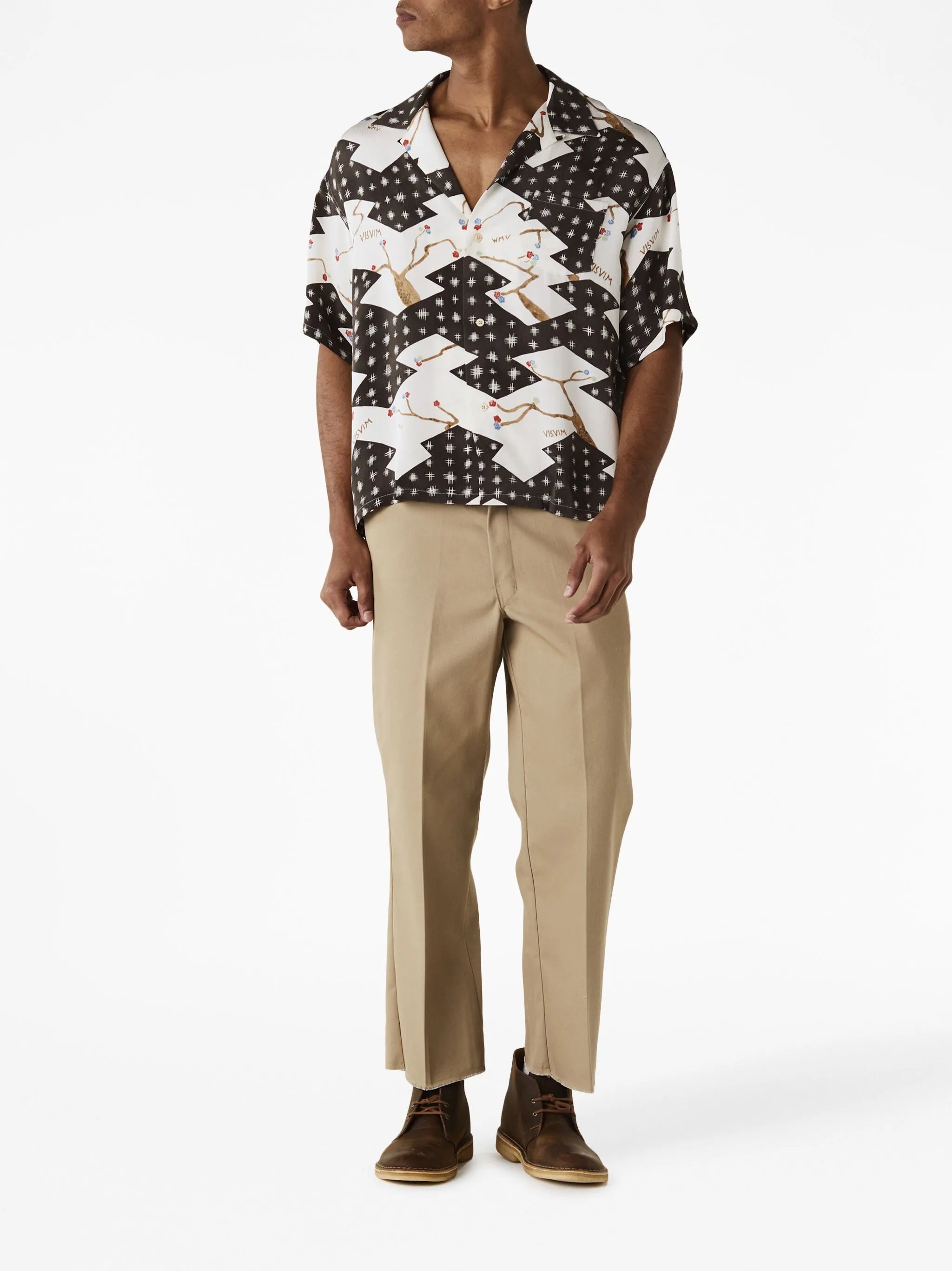 graphic-print silk shirt
